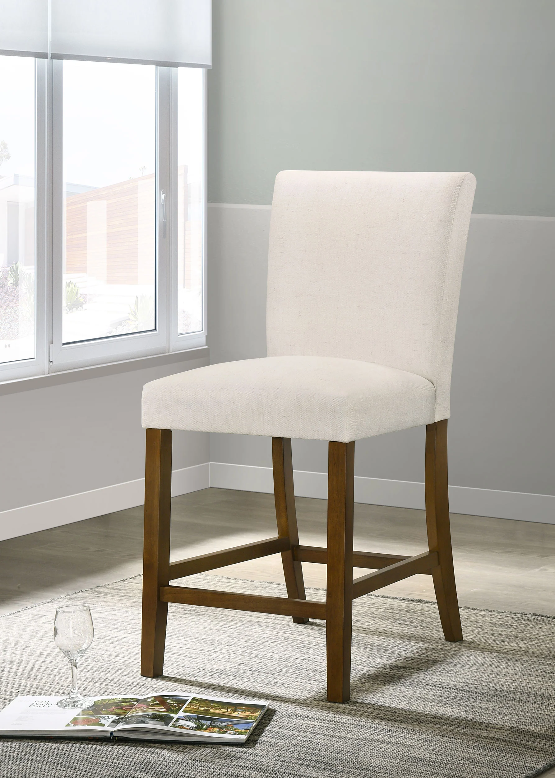 Paxton Beige Upholstered Counter Height Dining Chair (Set of 2) - Image 2
