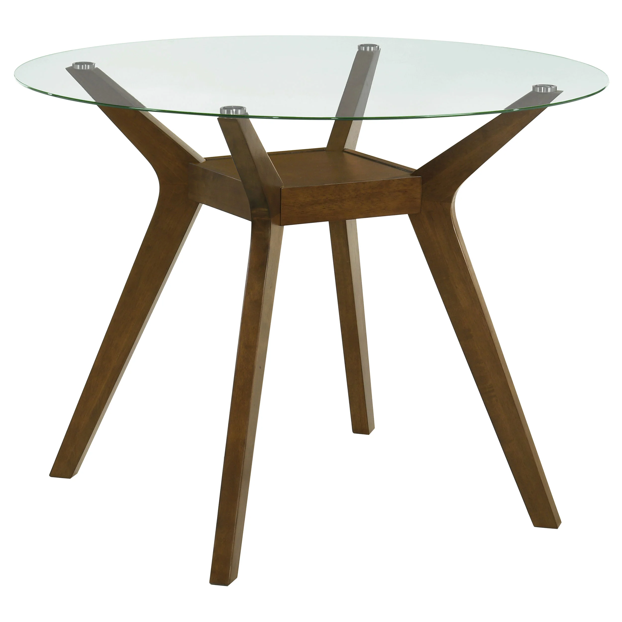 Paxton Brown Round 48-inch Glass Top Counter Height Dining Table - Image 2