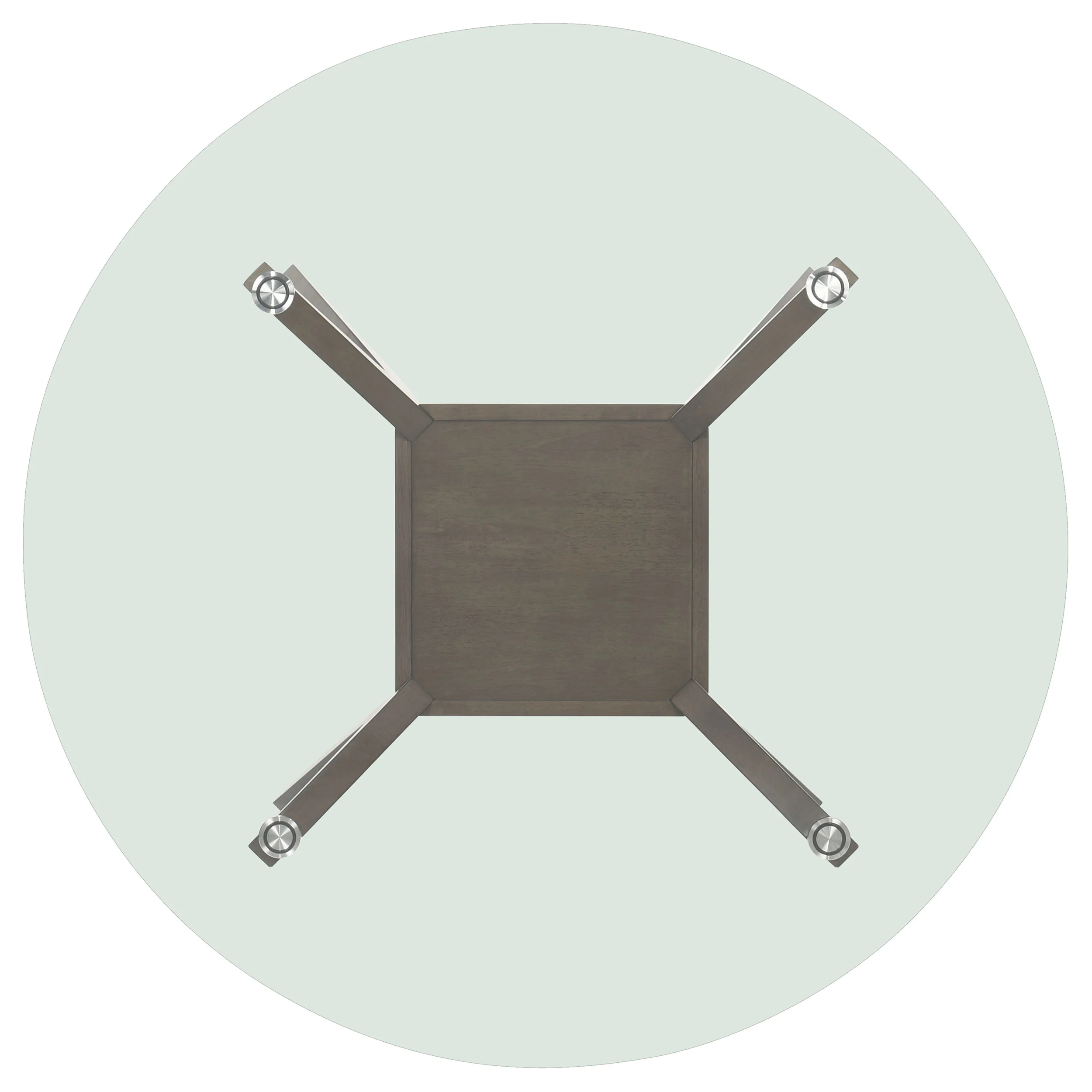 Paxton Brown Round 48-inch Glass Top Wood Dining Table - Image 4