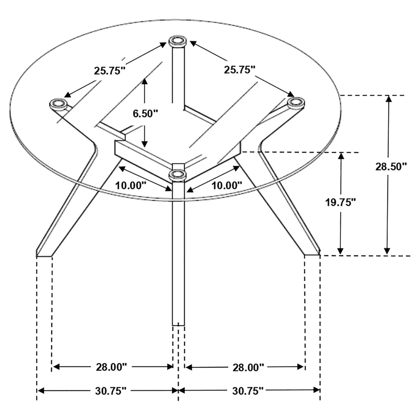 Paxton Clear and Nutmeg Round Glass Top Dining Table - Image 4