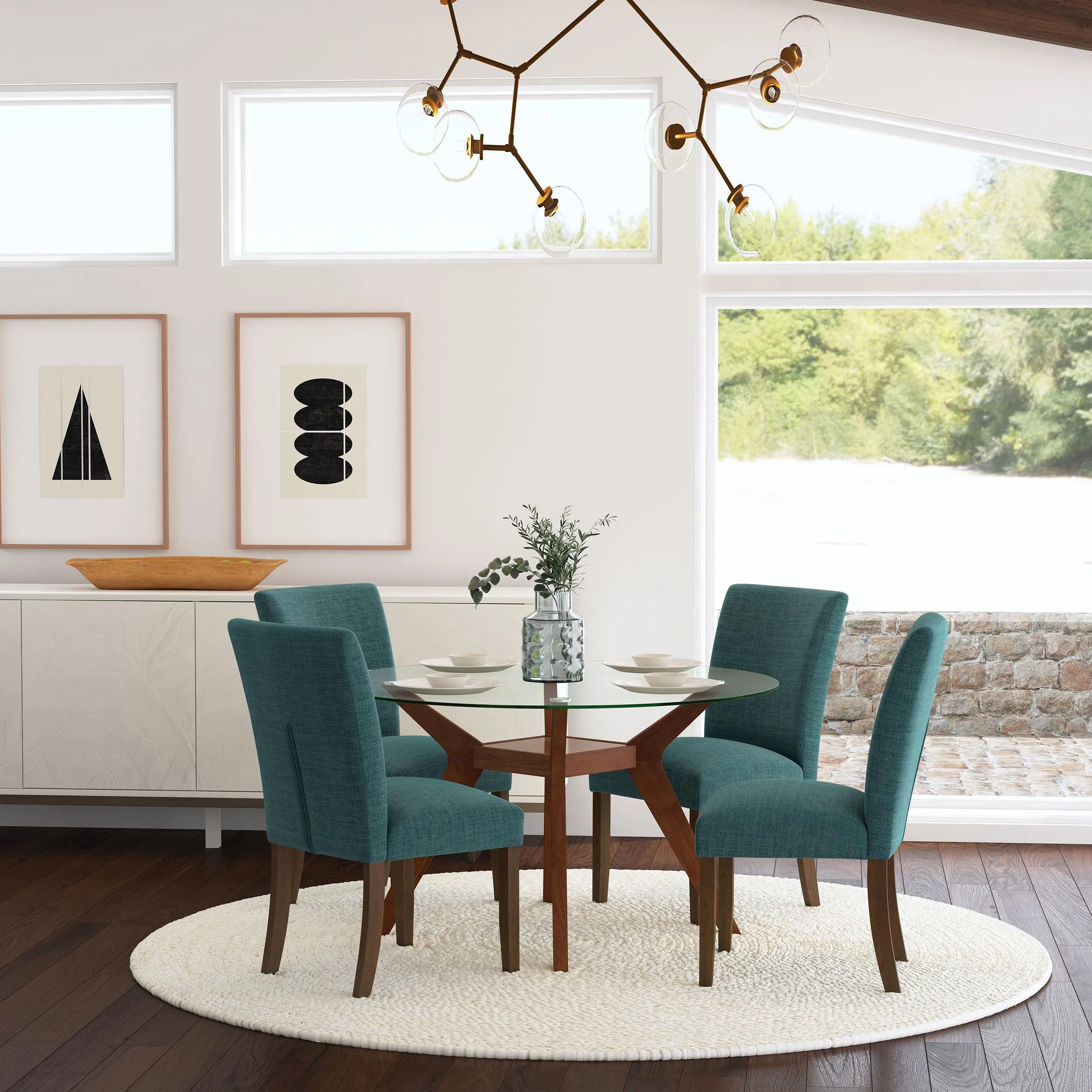 Paxton Upholstered Dining Side Chair Blue (Set of 2) - Image 10