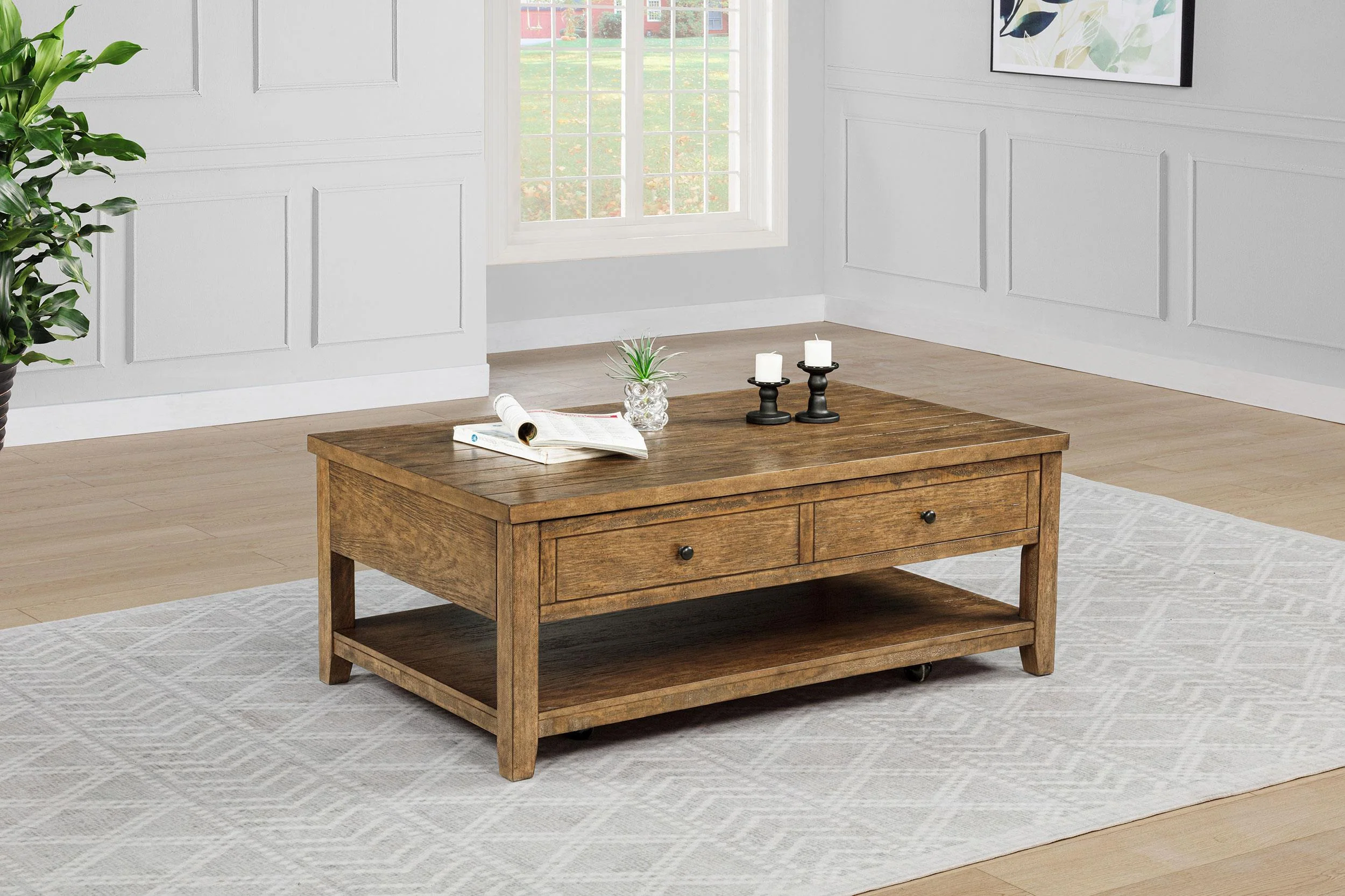 Payne Distressed Brown 48-inch Mobile Lift Top Coffee Table