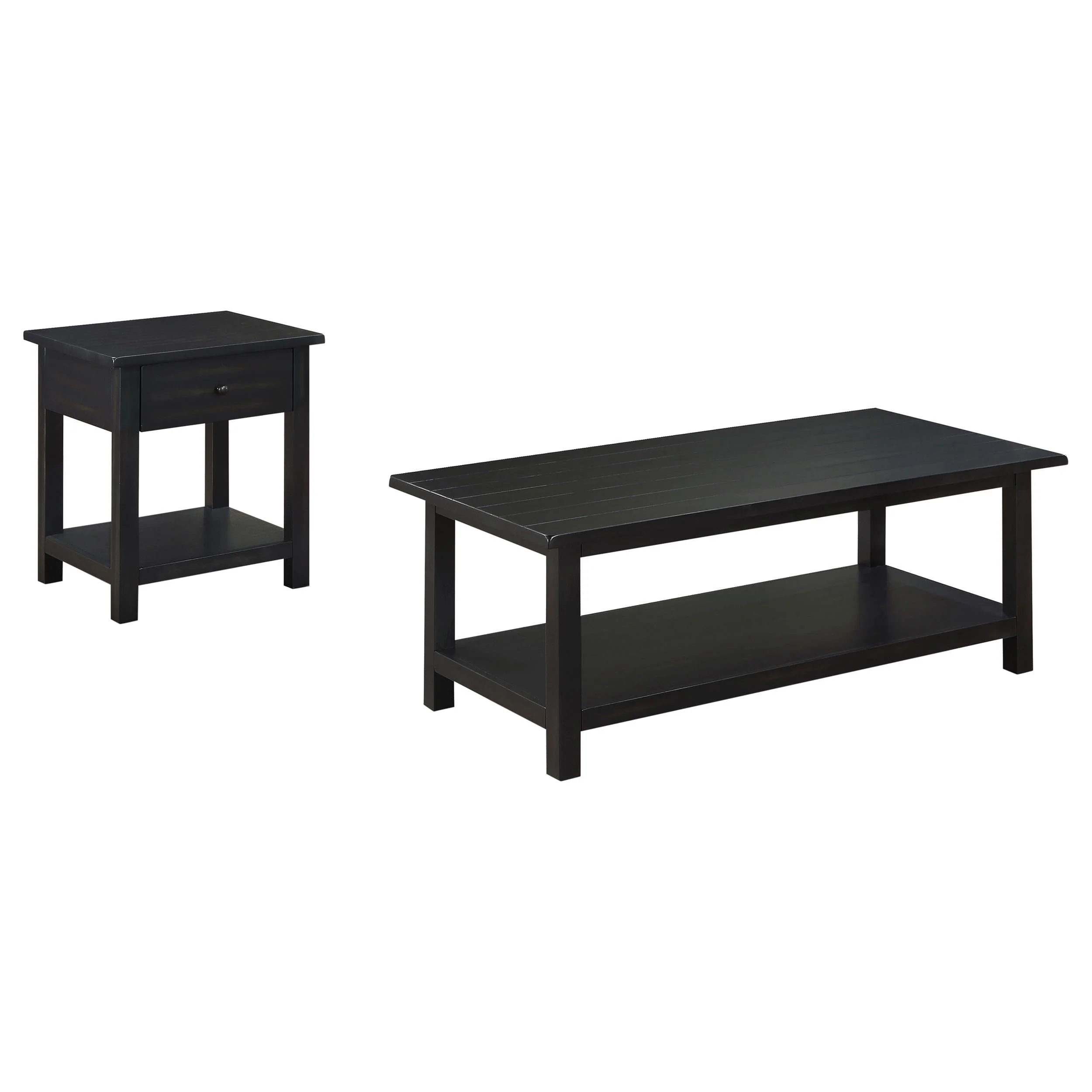 Payne Distressed Java 2-Piece Coffee and 1-Drawer End Table Set - Image 2