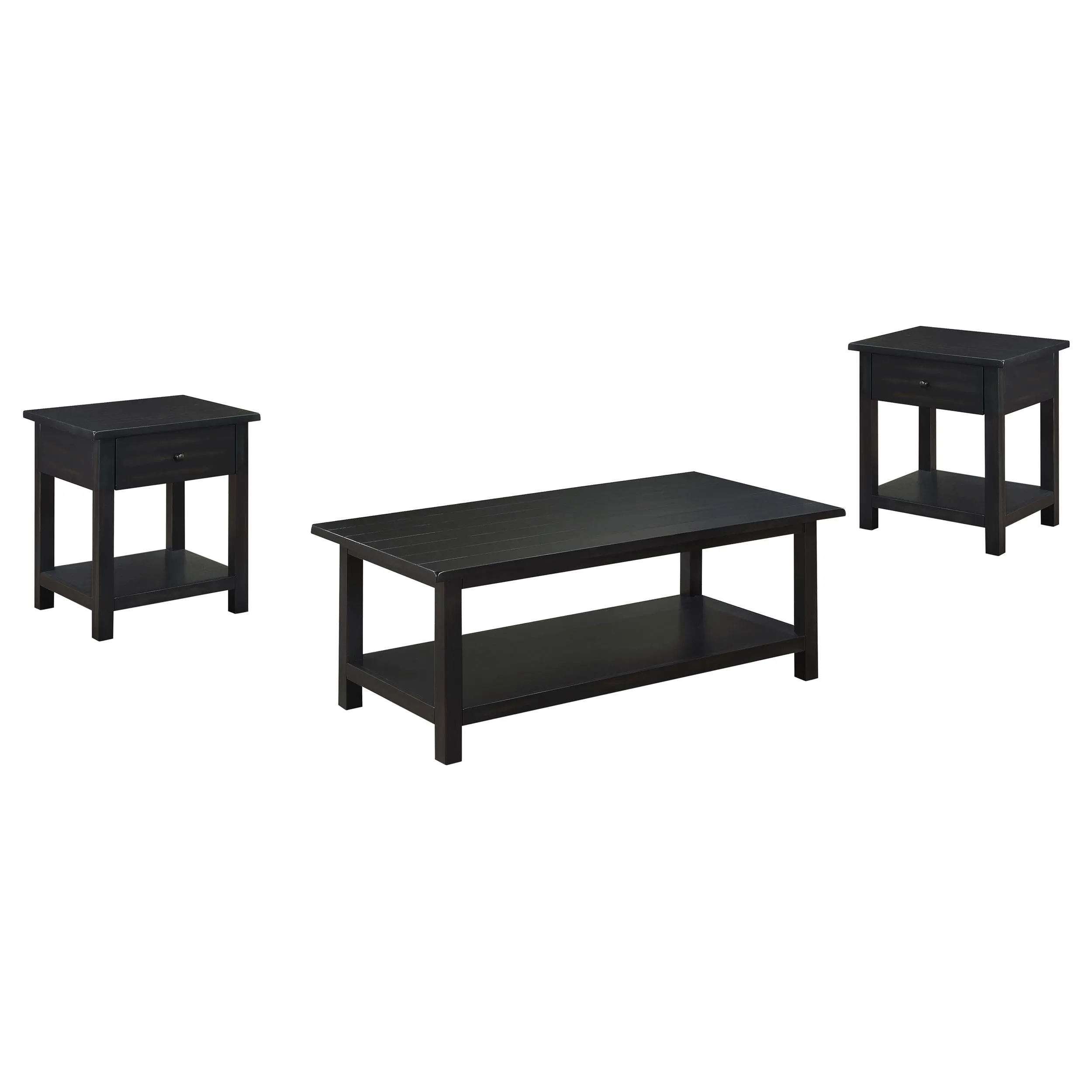 Payne Distressed Java 3-Piece Coffee and 1-Drawer End Table Set - Image 2