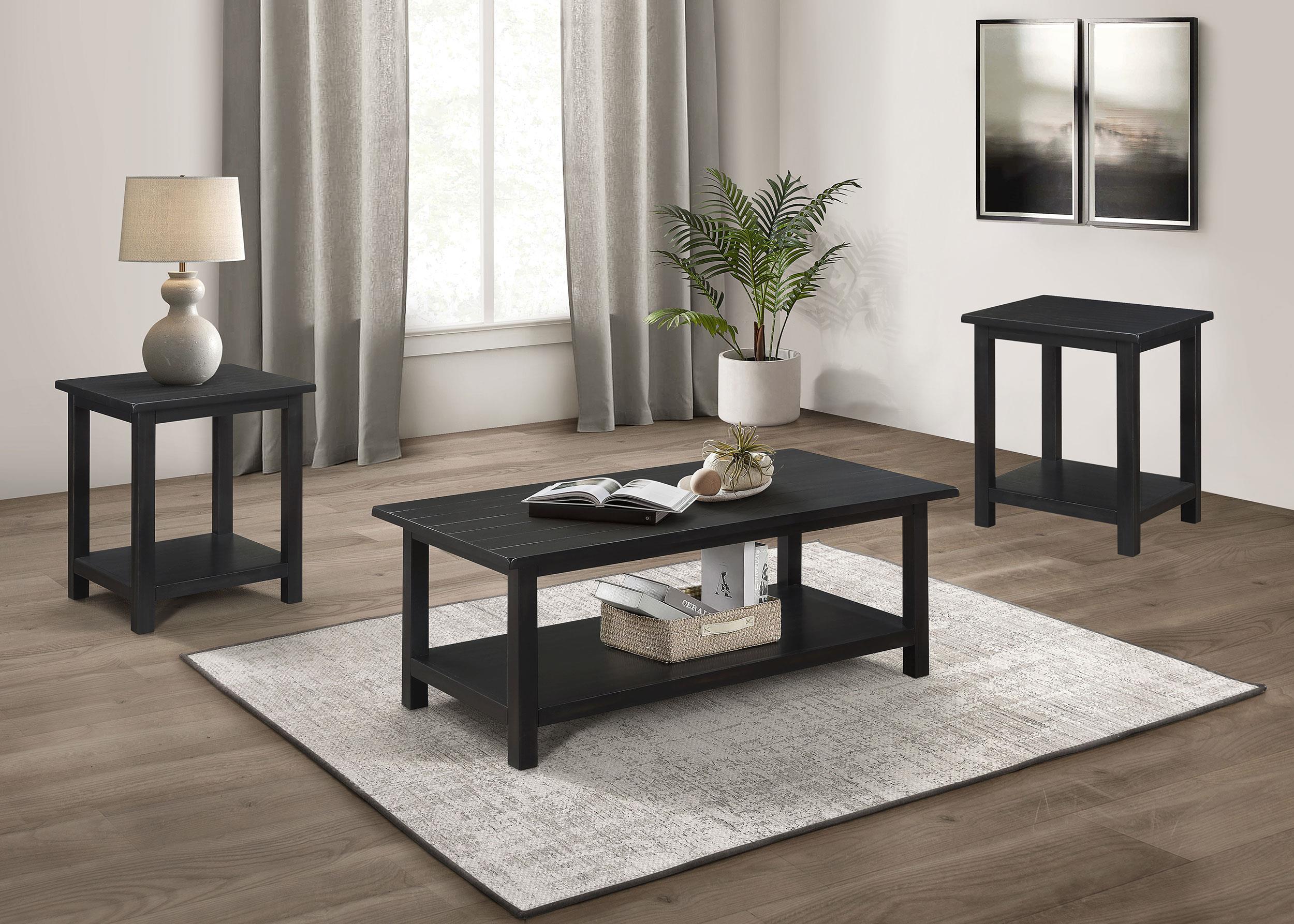 Payne Distressed Java 3-Piece Coffee and End Table Set