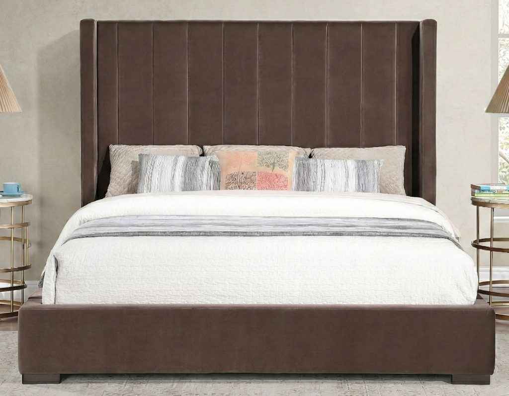Pearson Chocolate Velvet King Bed - Image 2