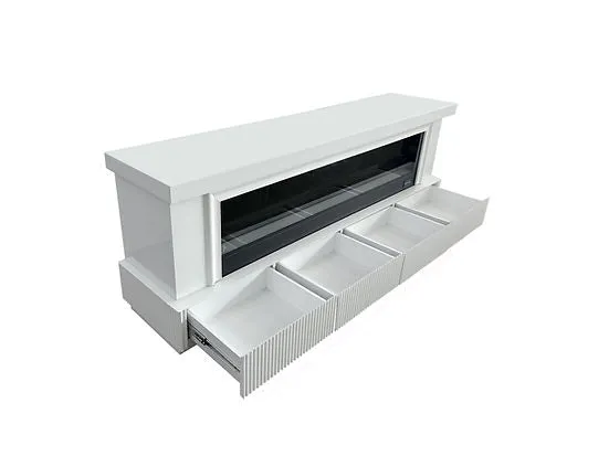 Pebble White Fire Place - Image 5