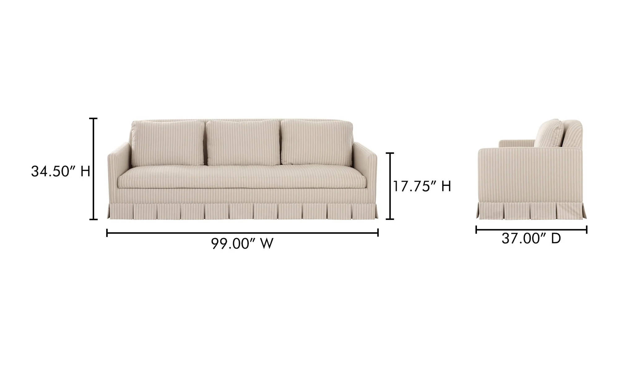 Pellicano Sofa Beige Stripe - Image 11