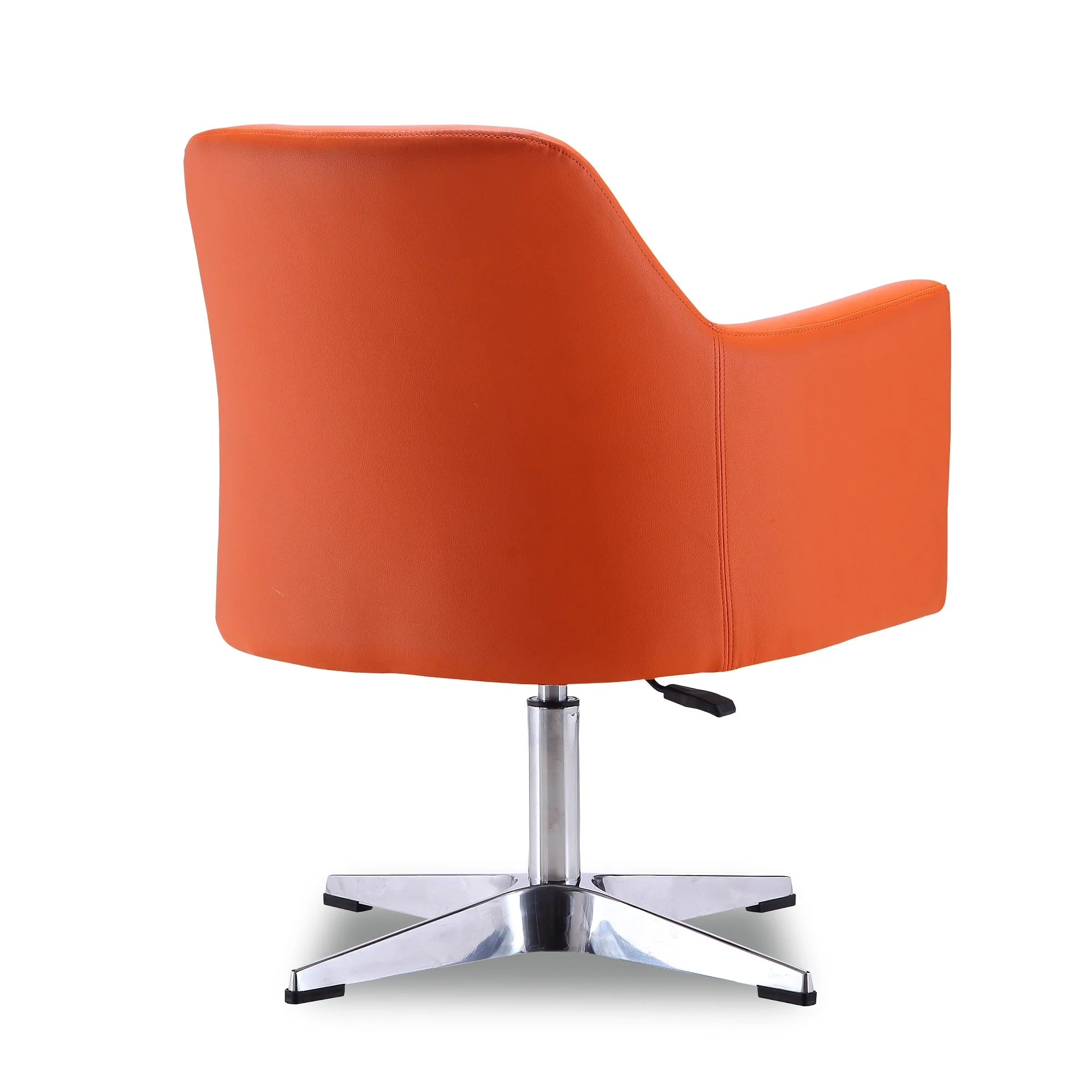 Pelo Adjustable Height Swivel Accent Chair in Orange and Polished Chrome (set of 2) - Image 6
