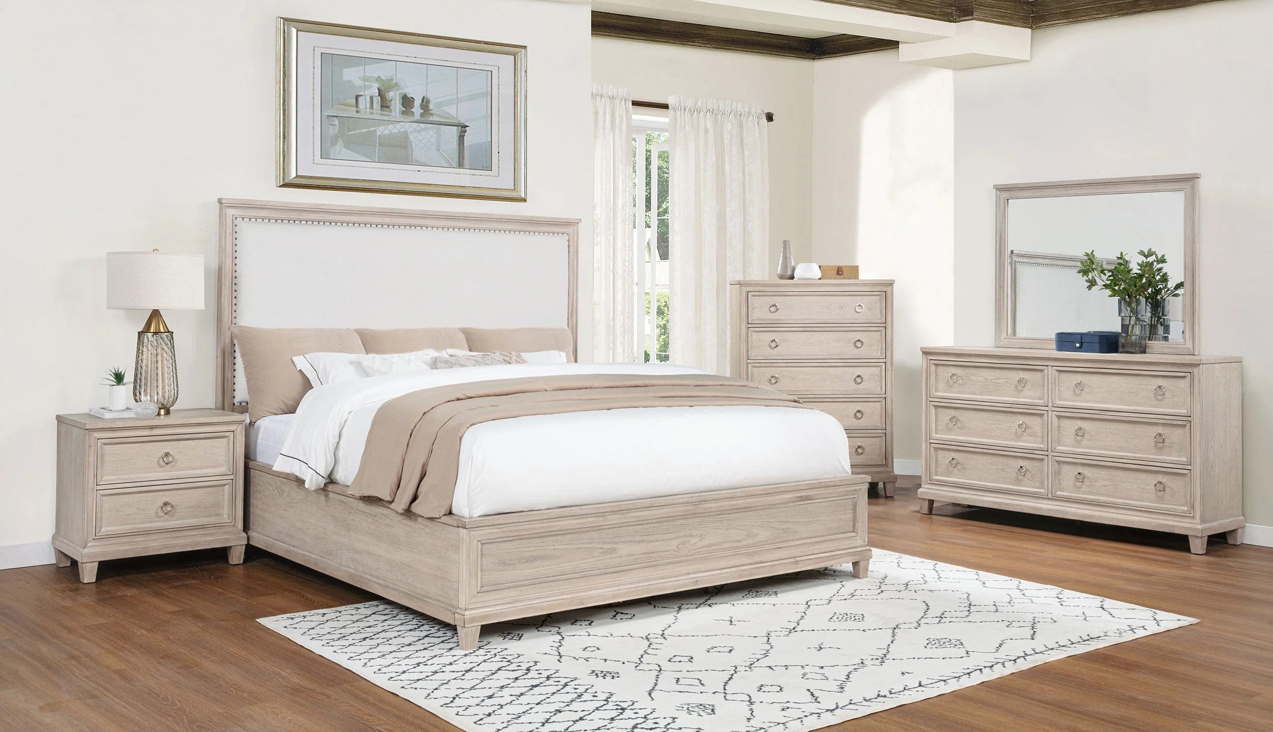 Pembroke Washed Oak 5-drawer Chest of Drawers - Image 14