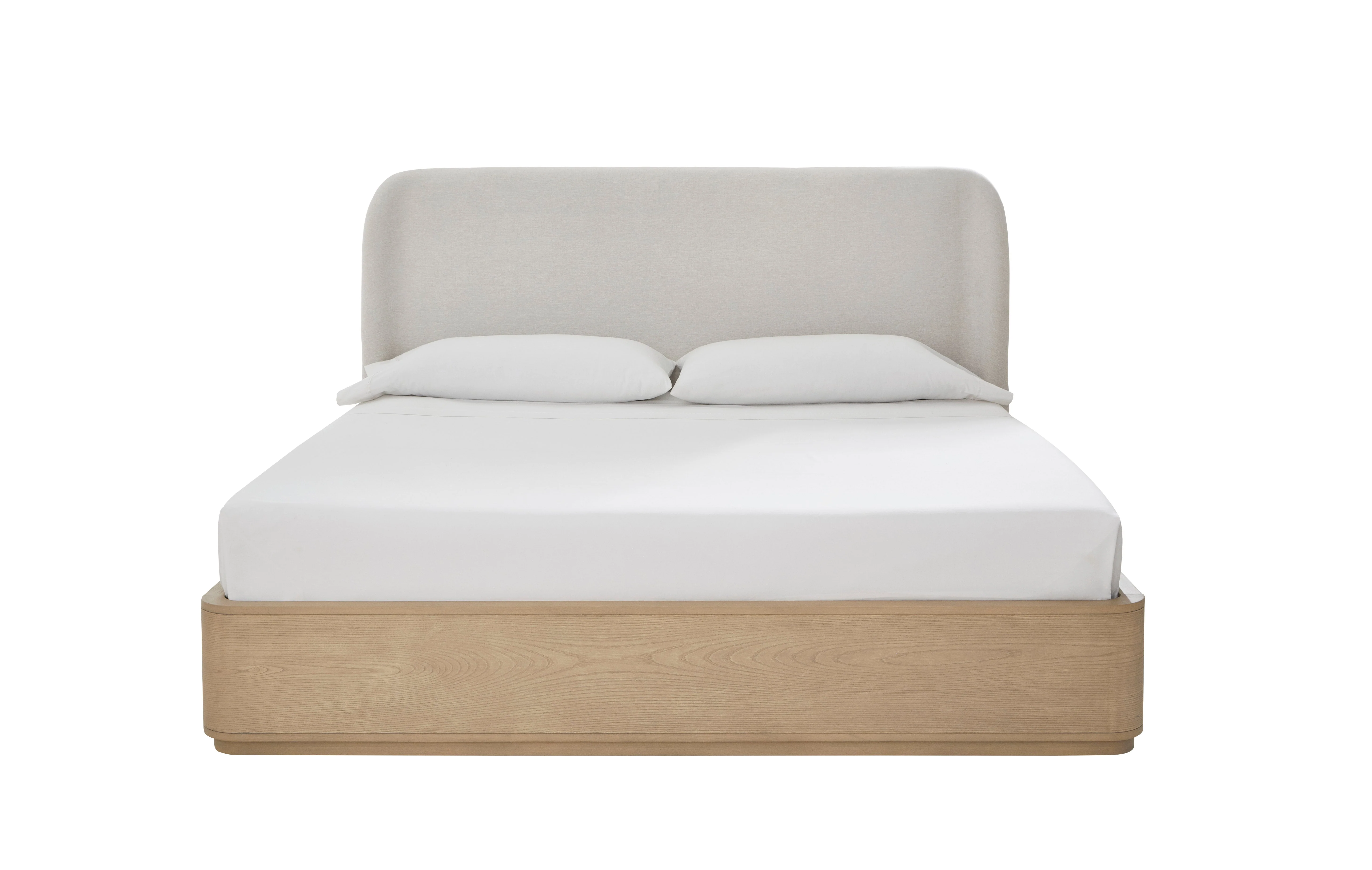 Penny California King Upholstered Platform Bed in Buff Cream Ash and Oatmeal Linen - Image 3