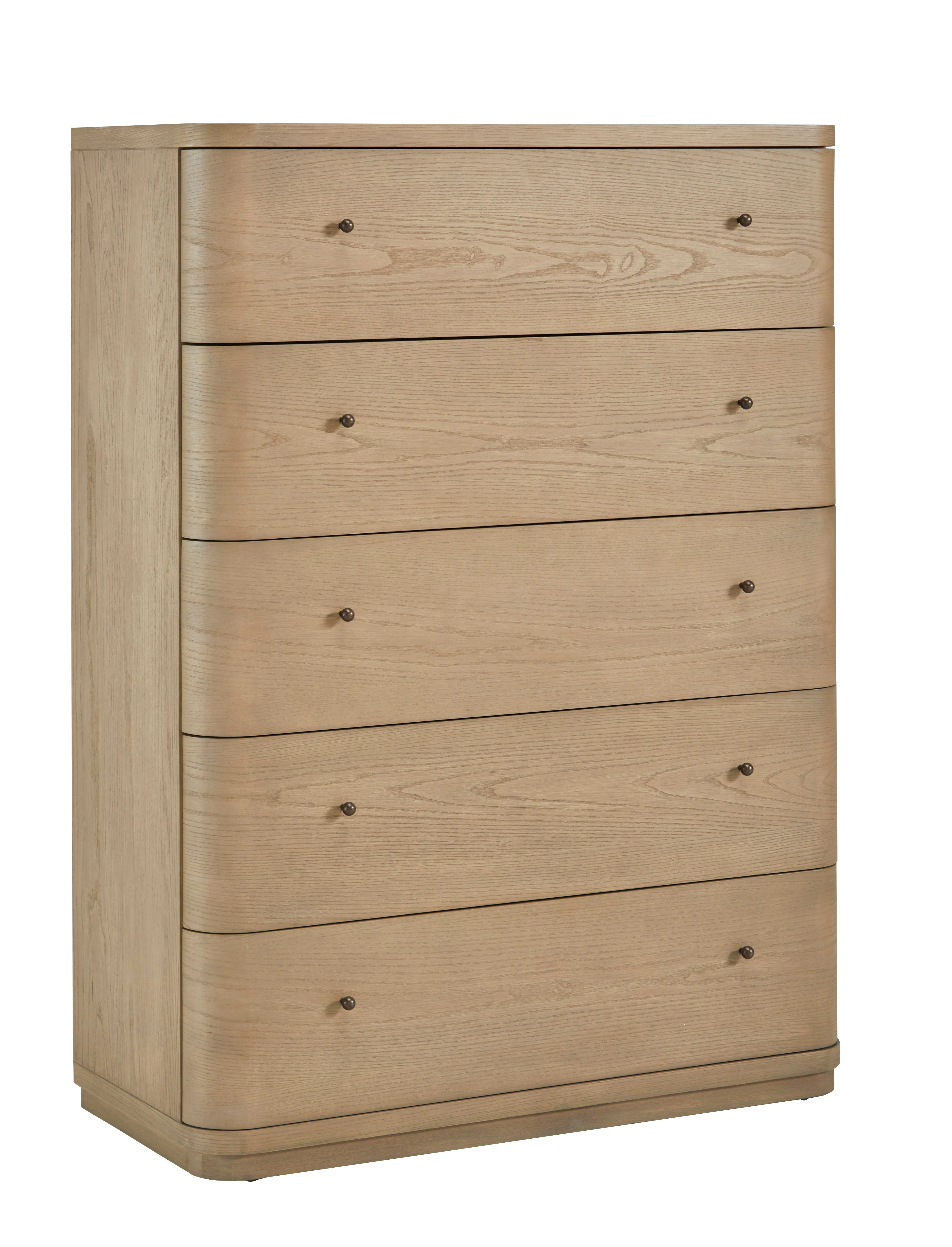 Penny Five Drawer White Ash Chest in Buff Cream - Image 2