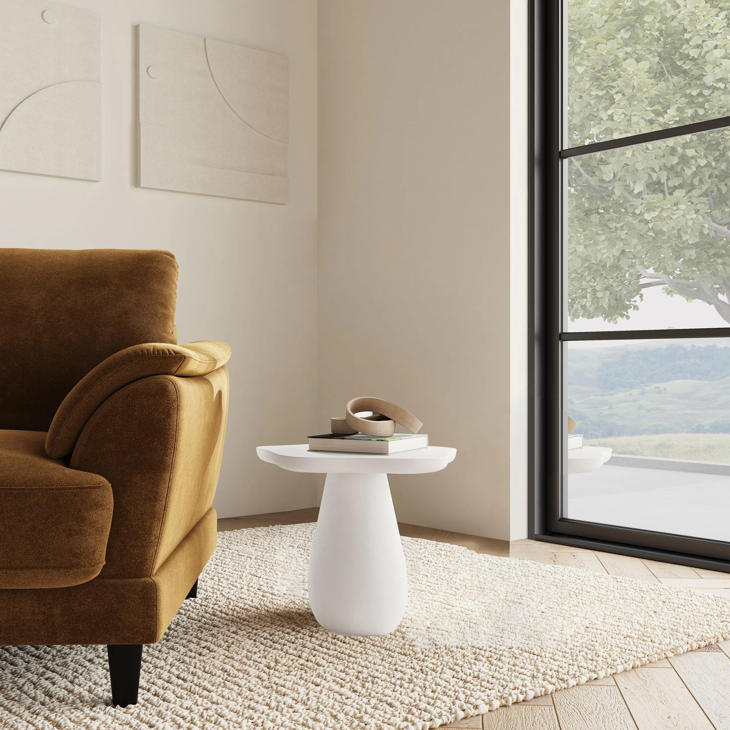 Perth Off White 17-inch Cloud Shaped Top Side Table