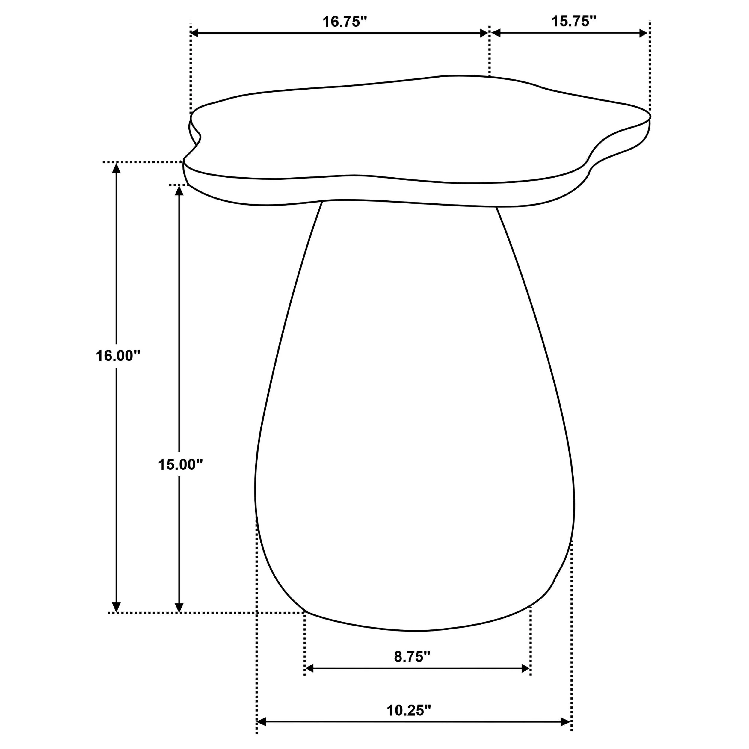 Perth Off White 17-inch Cloud Shaped Top Side Table - Image 6