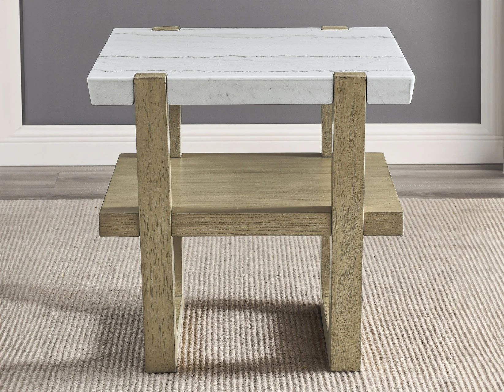 Perth White Marble End Table - Image 2
