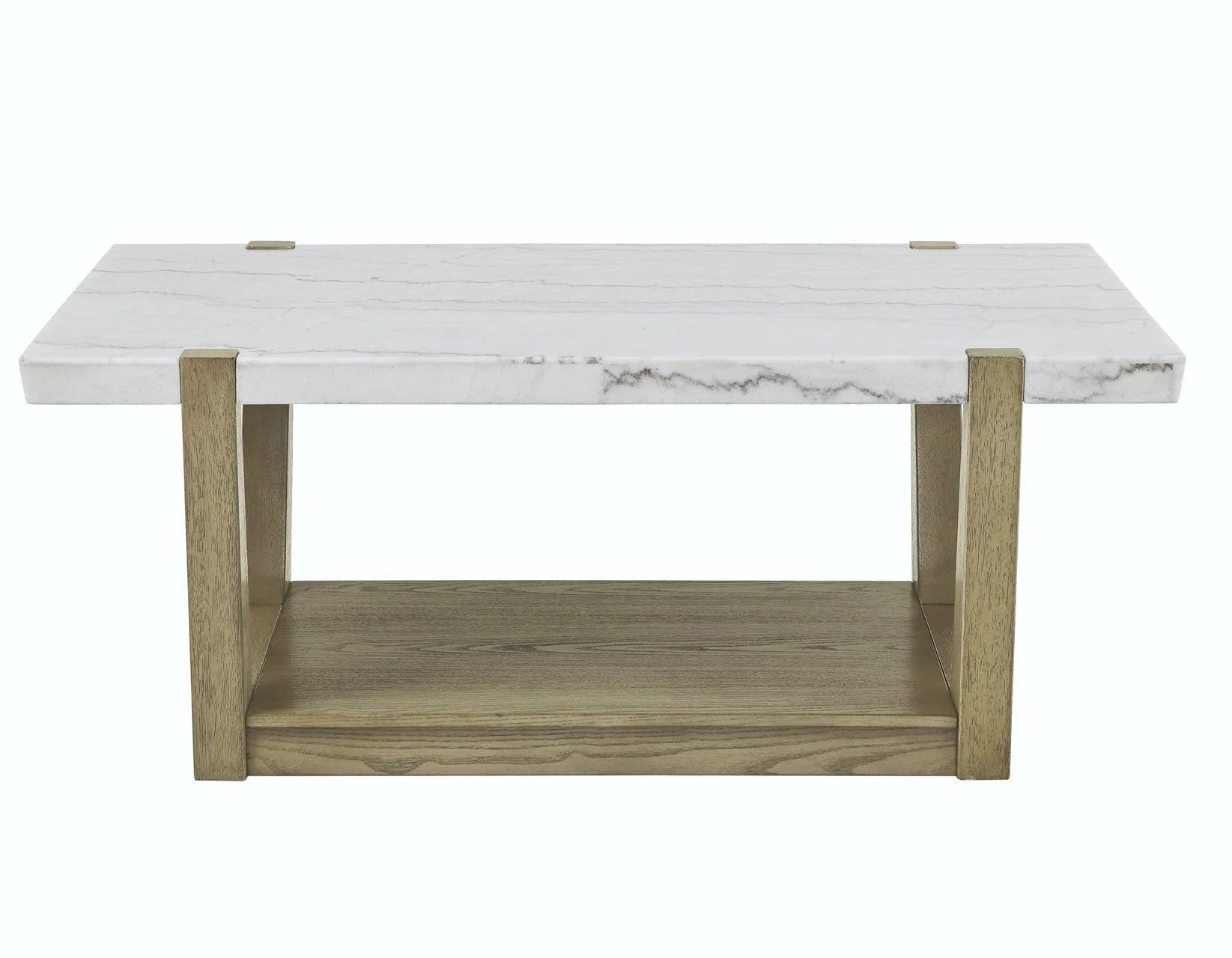 Perth White Marble Top Cocktail Table with Casters - Image 3