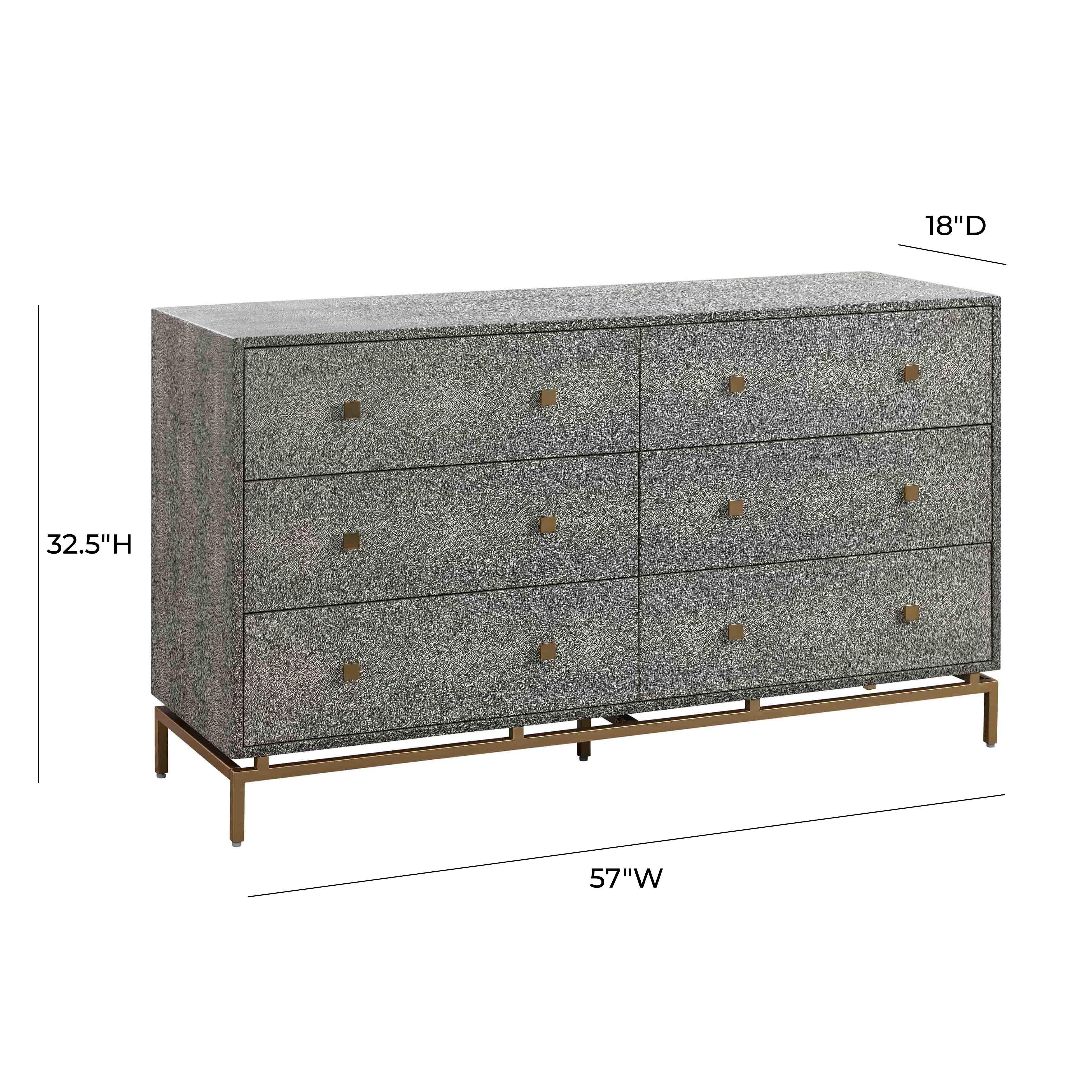 Pesce Shagreen 6 Drawer Dresser - Image 7