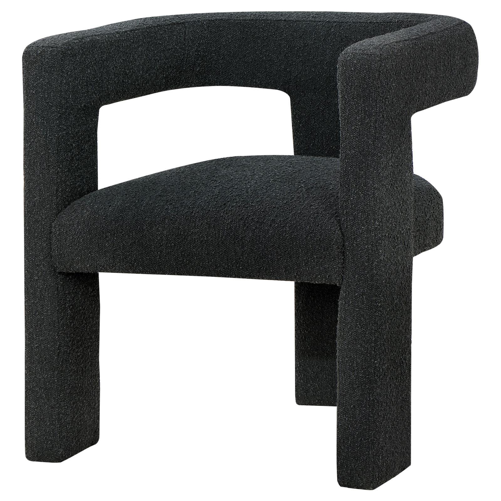 Petra Black Boucle Upholstered Accent Side Chair - Image 3