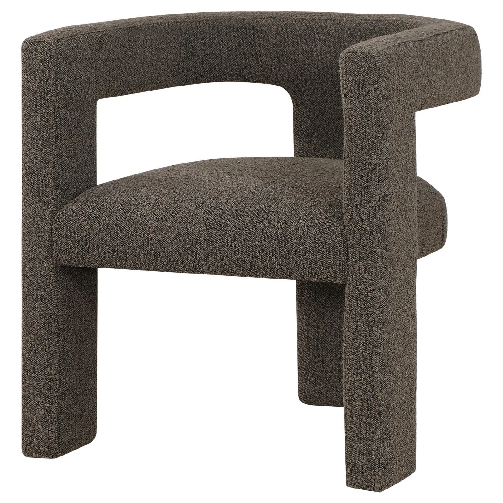 Petra Chocolate Brown Boucle Upholstered Accent Side Chair - Image 3