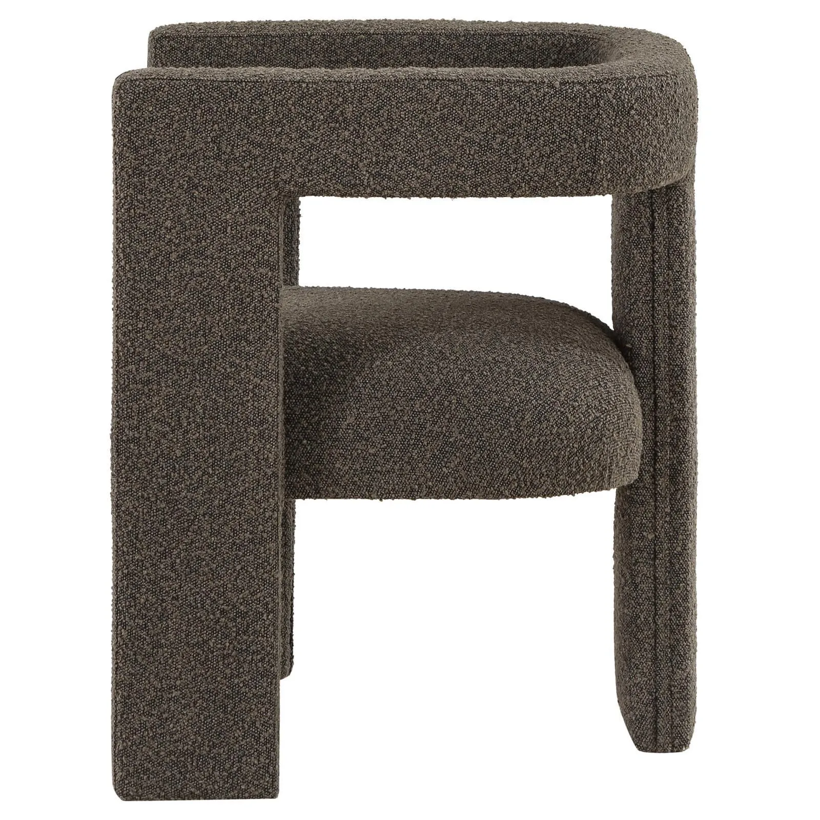 Petra Chocolate Brown Boucle Upholstered Accent Side Chair - Image 4