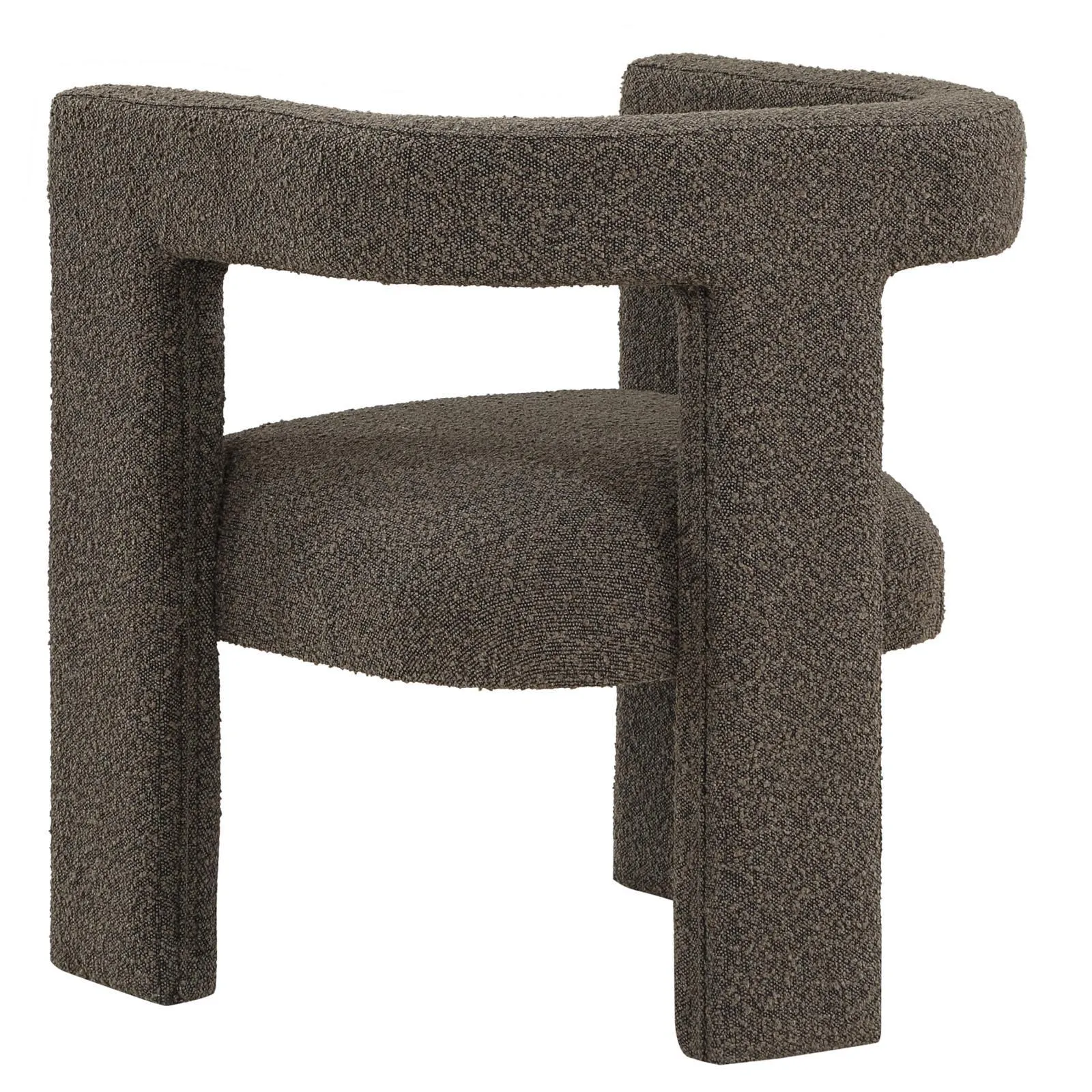 Petra Chocolate Brown Boucle Upholstered Accent Side Chair - Image 5