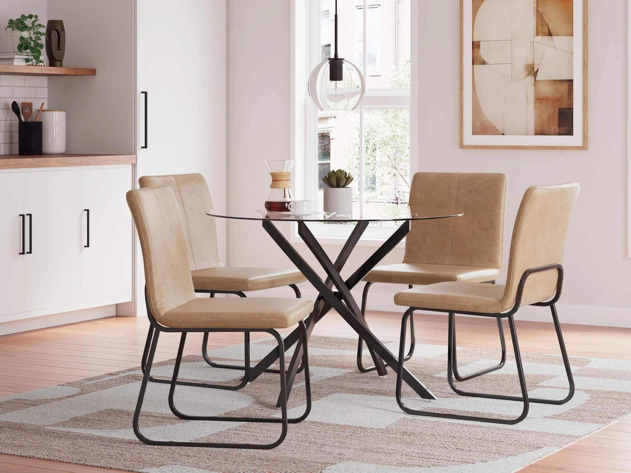 Pharwynn Brown and Black Dining Room Set