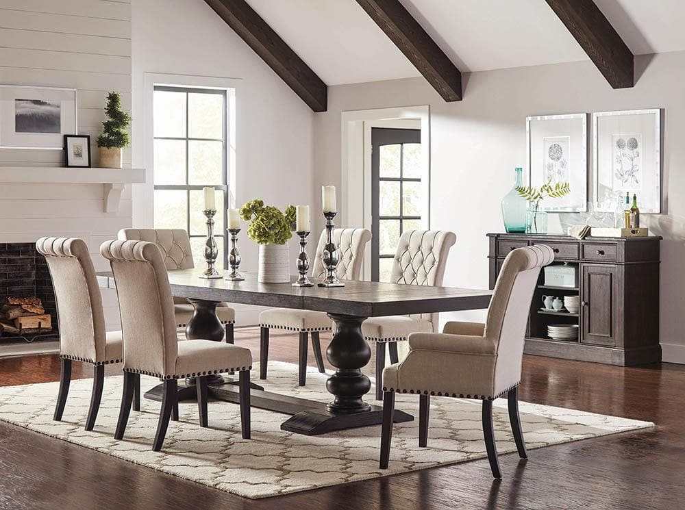 Phelps Antique Noir Traditional Dining Table - Image 2