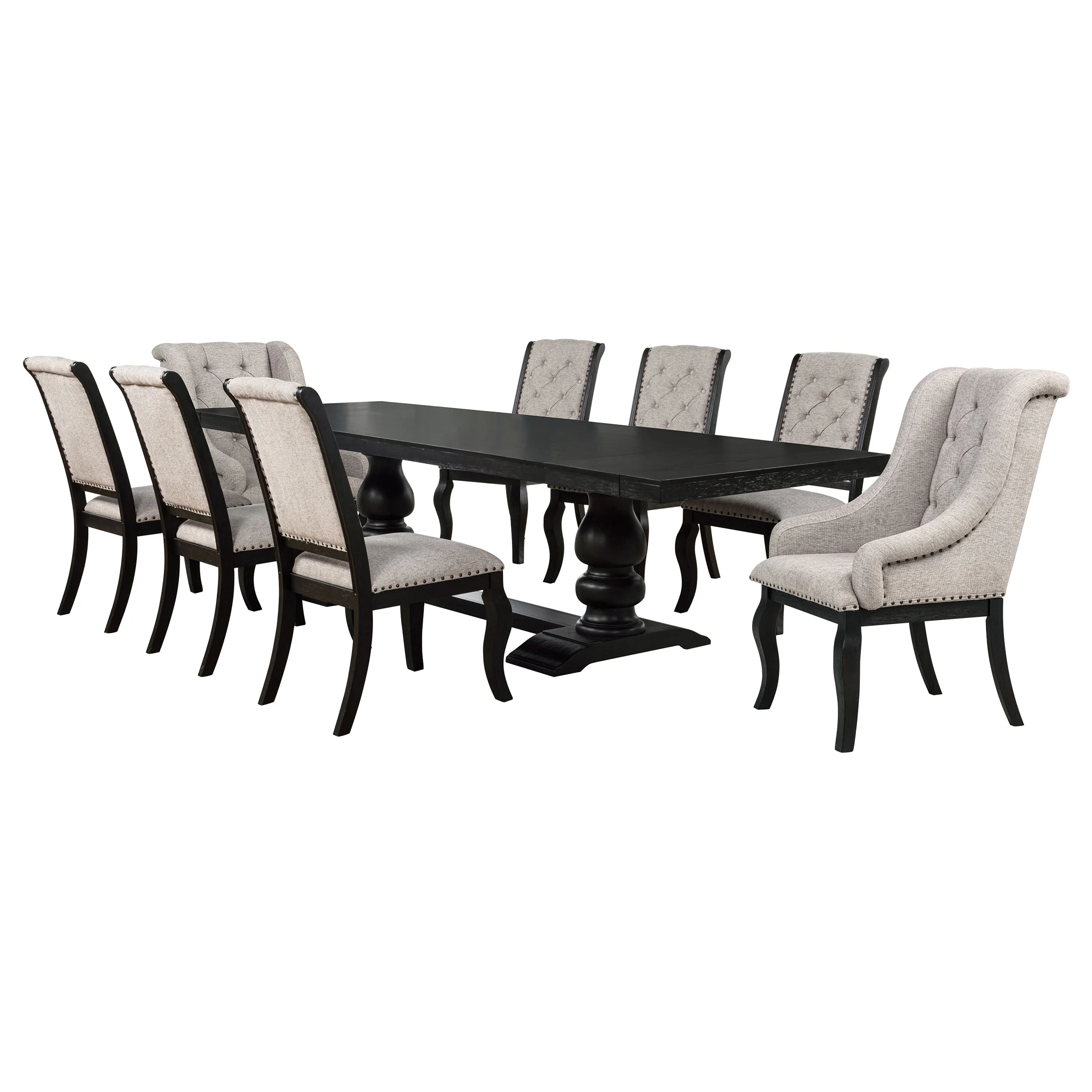 Phelps Distressed Noir 9-piece Rectangular Dining Table Set - Image 2
