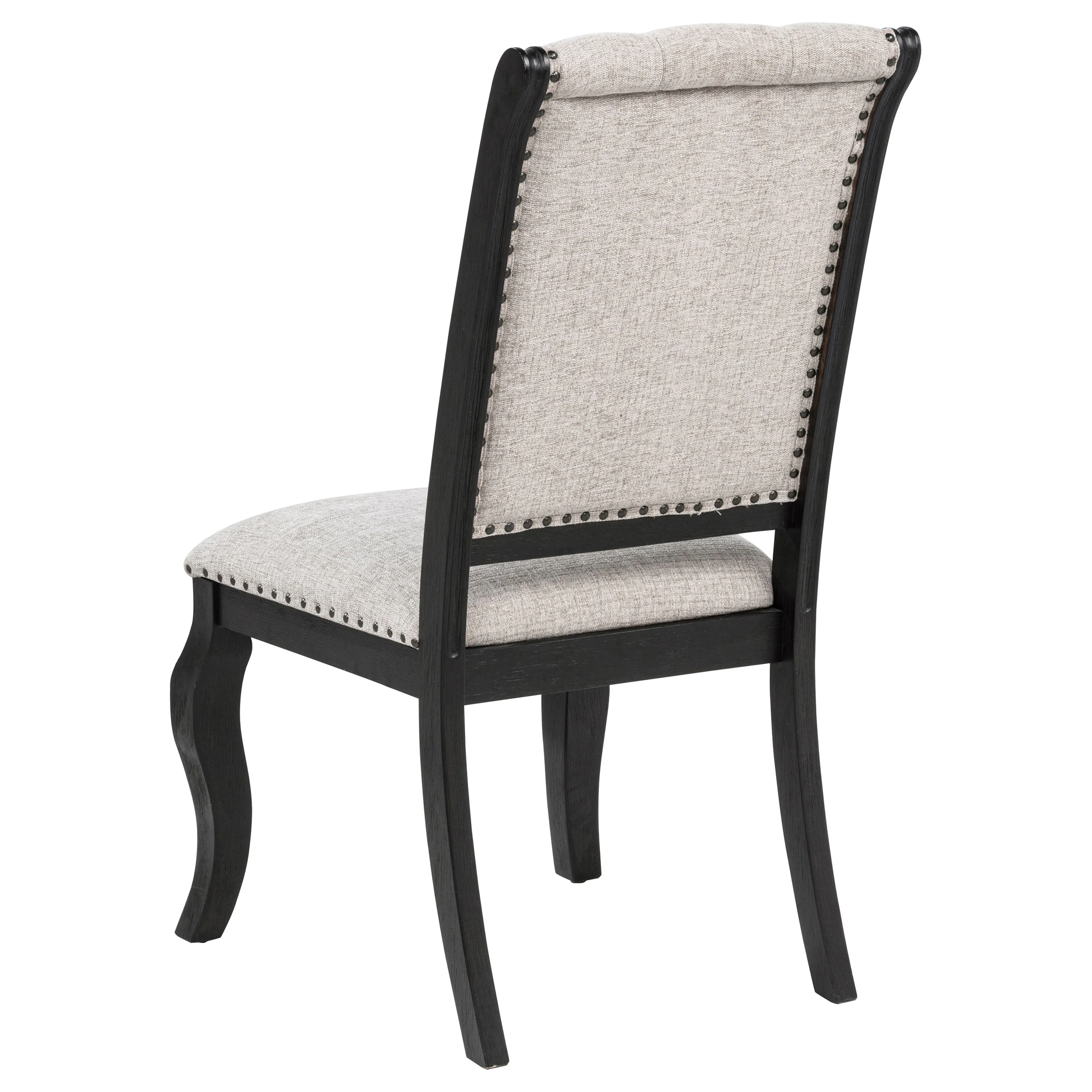 Phelps Tan Distressed Noir Upholstered Dining Side Chair (Set of 2) - Image 7