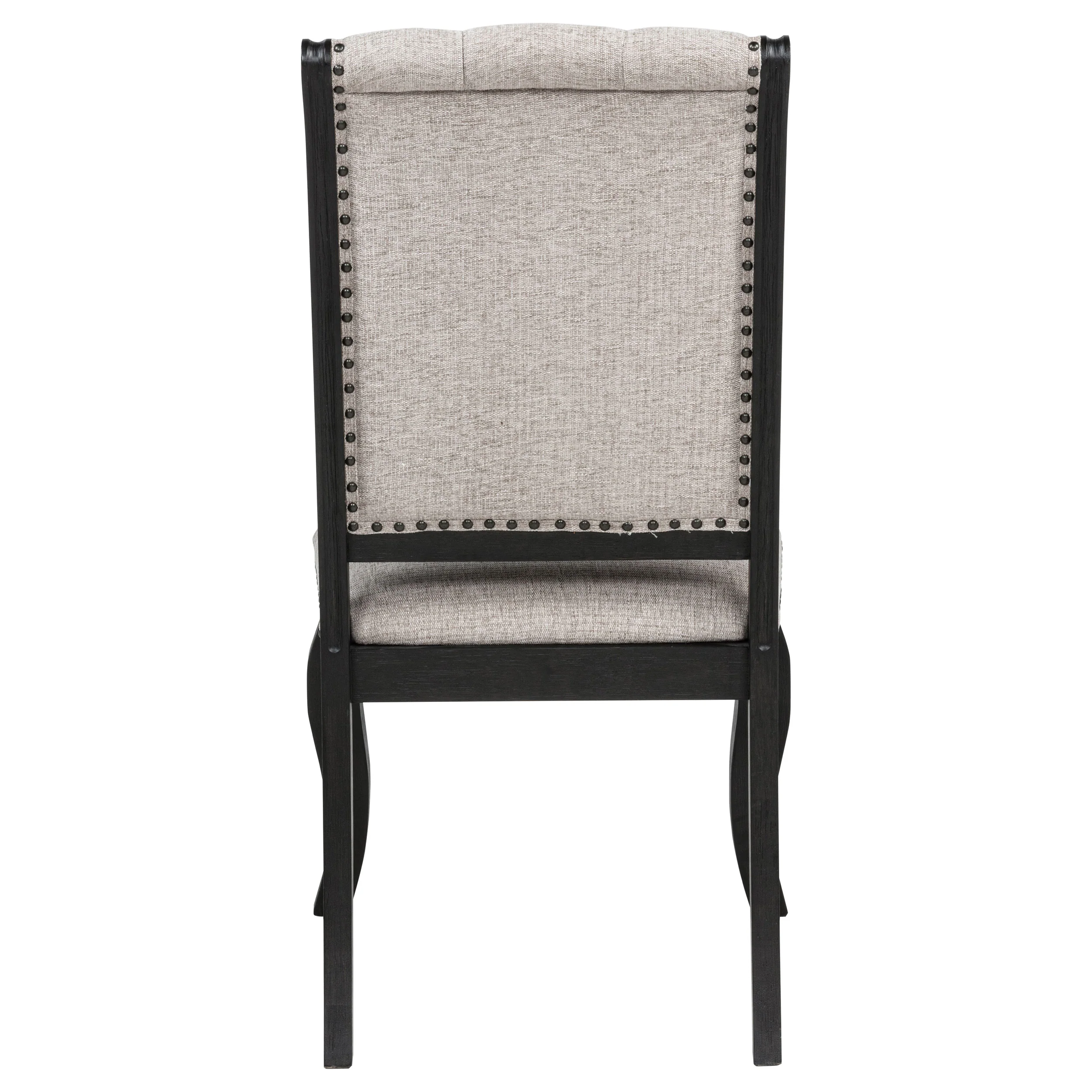 Phelps Tan Distressed Noir Upholstered Dining Side Chair (Set of 2) - Image 8