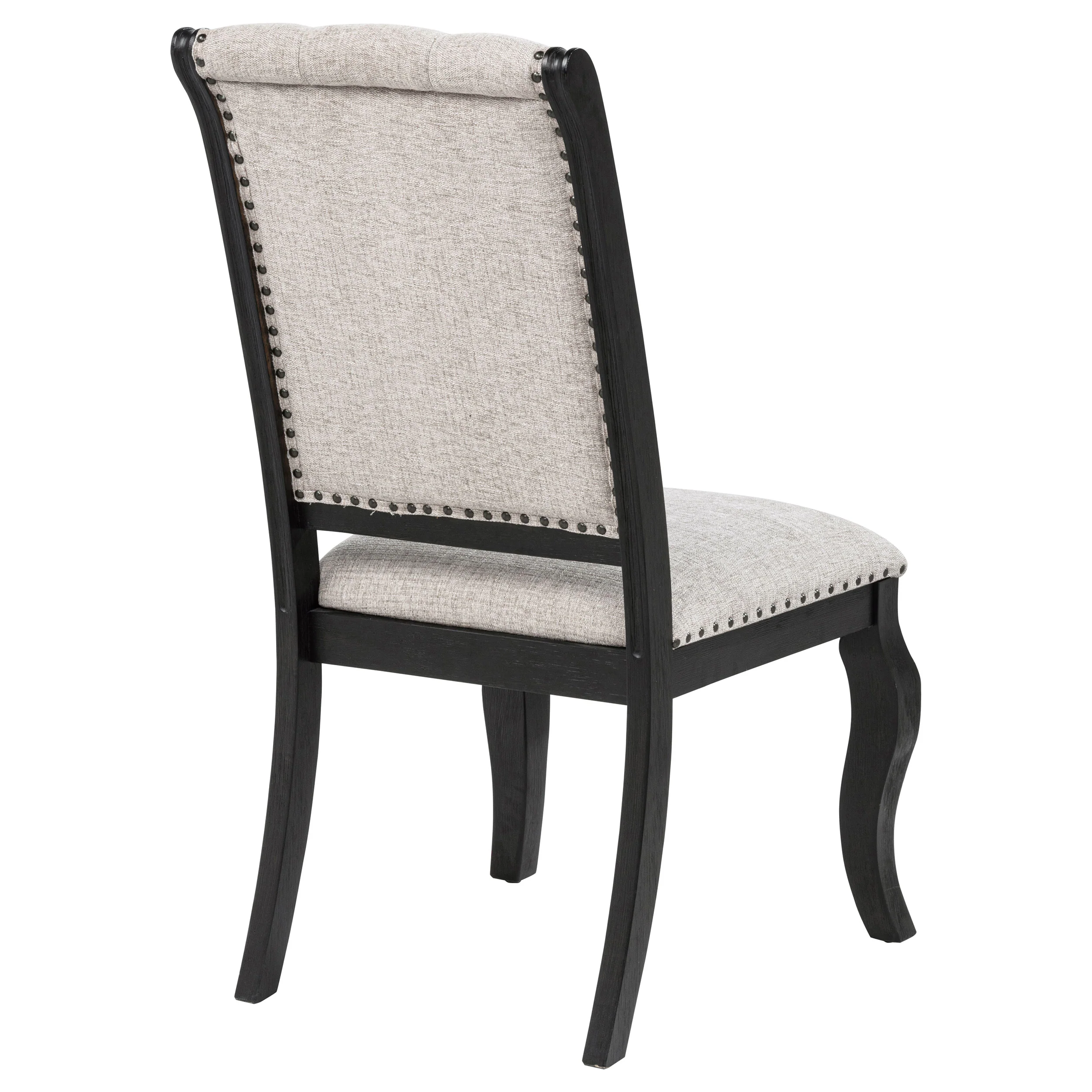 Phelps Tan Distressed Noir Upholstered Dining Side Chair (Set of 2) - Image 9