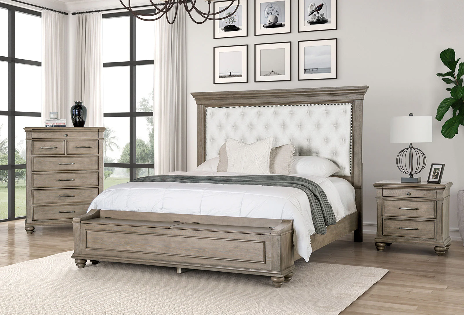 Philomath Aged Oak Queen Bed - Image 2