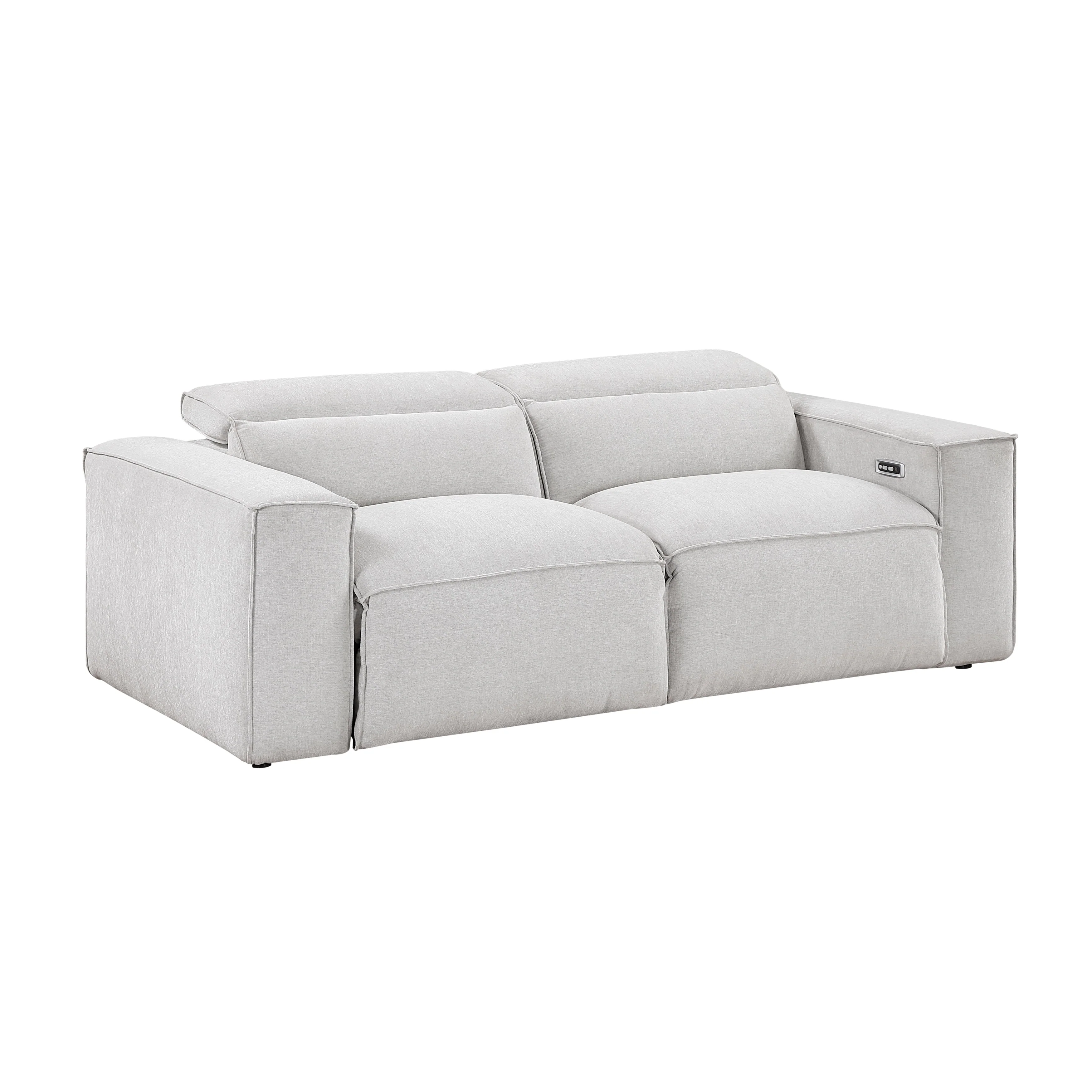 Phoebe Light Gray Power Double Reclining Sofa and Loveseat - Image 10