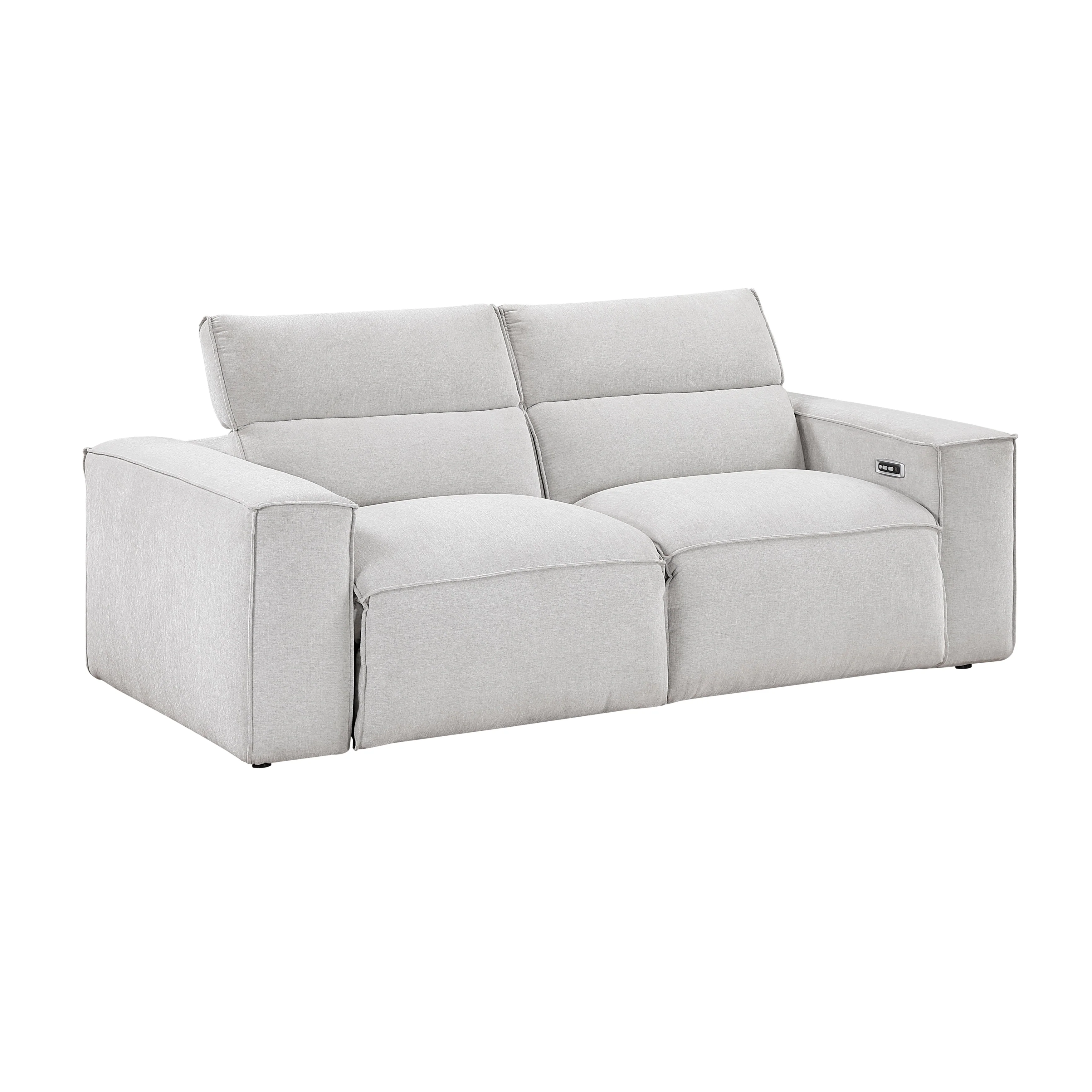 Phoebe Light Gray Power Double Reclining Sofa and Loveseat - Image 14