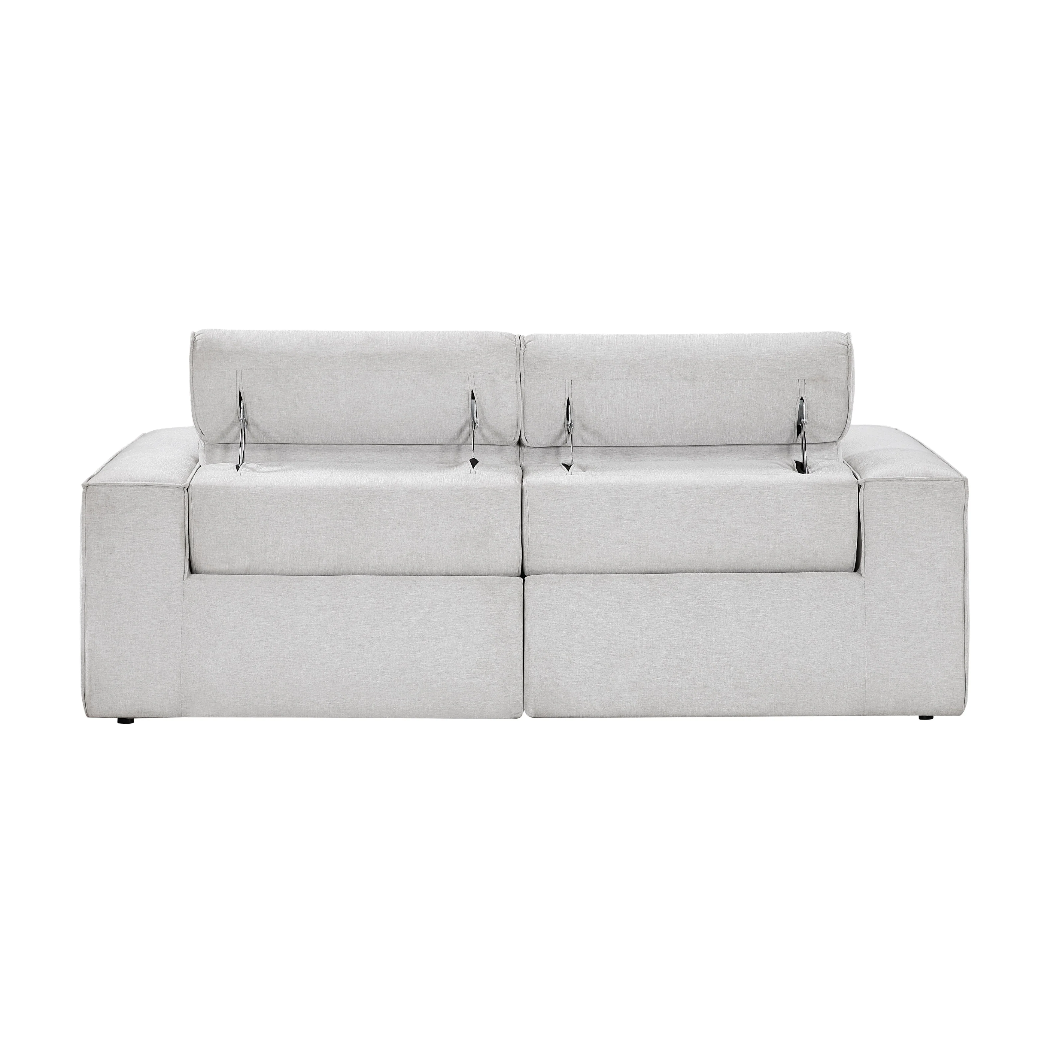 Phoebe Light Gray Power Double Reclining Sofa and Loveseat - Image 16