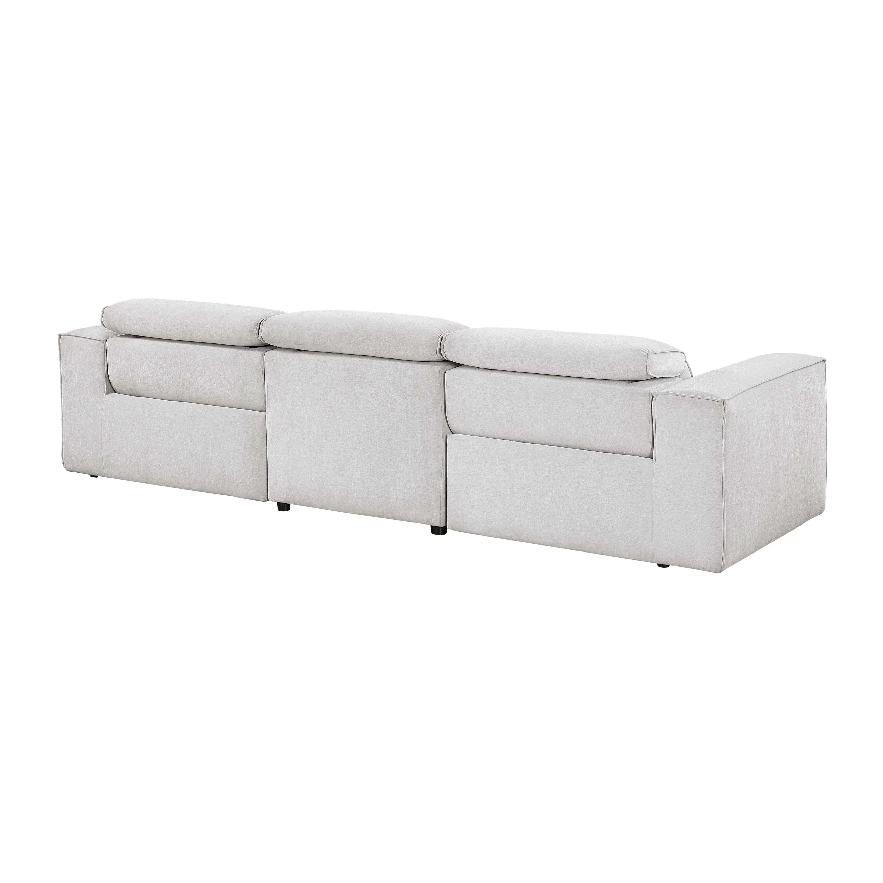 Phoebe Light Gray Power Double Reclining Sofa and Loveseat - Image 4
