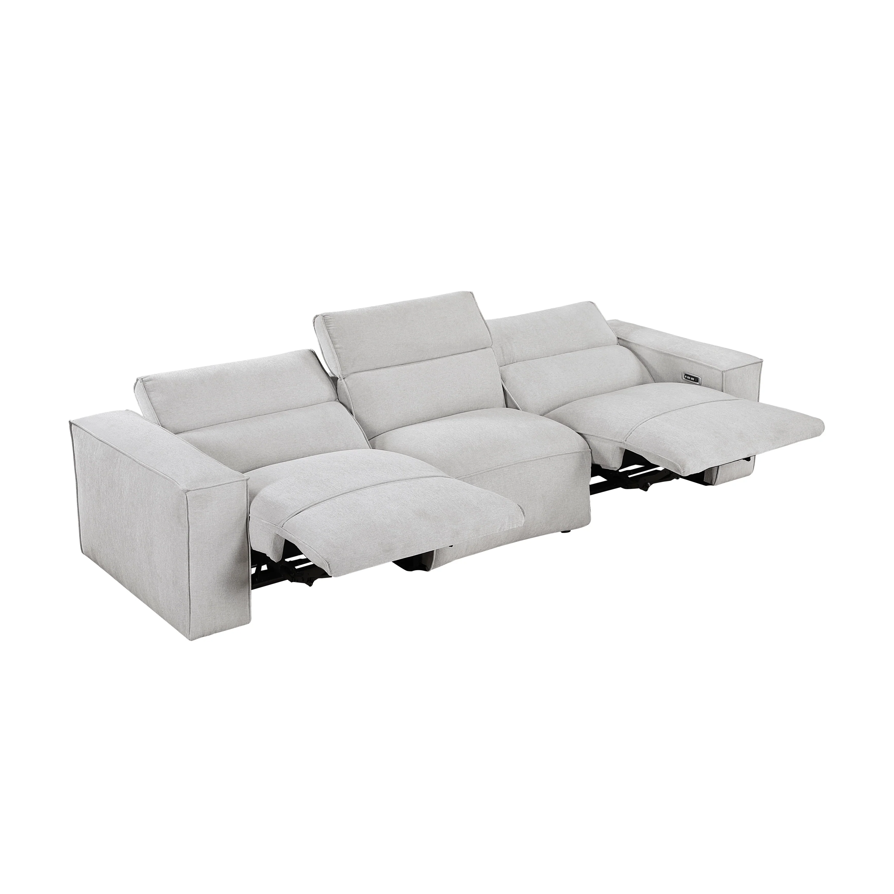 Phoebe Light Gray Power Reclining Sofa and Loveseat - Image 7
