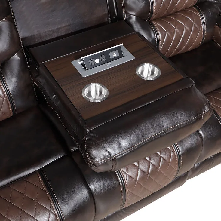 Phoenix II Brown Reclining Living Room Set - Image 6