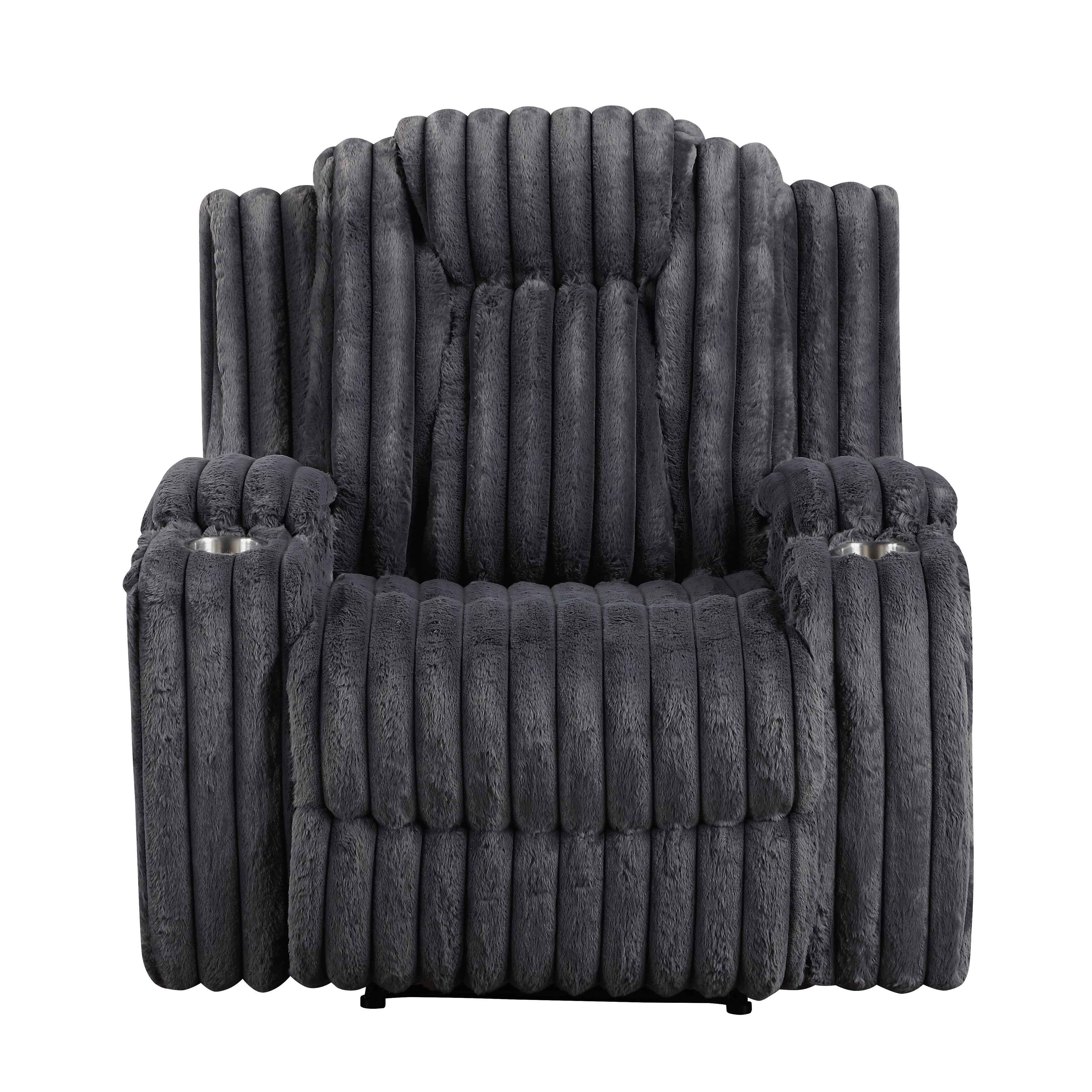 Phyllis Dark Gray 3-Piece Reclining Living Room Set - Image 11