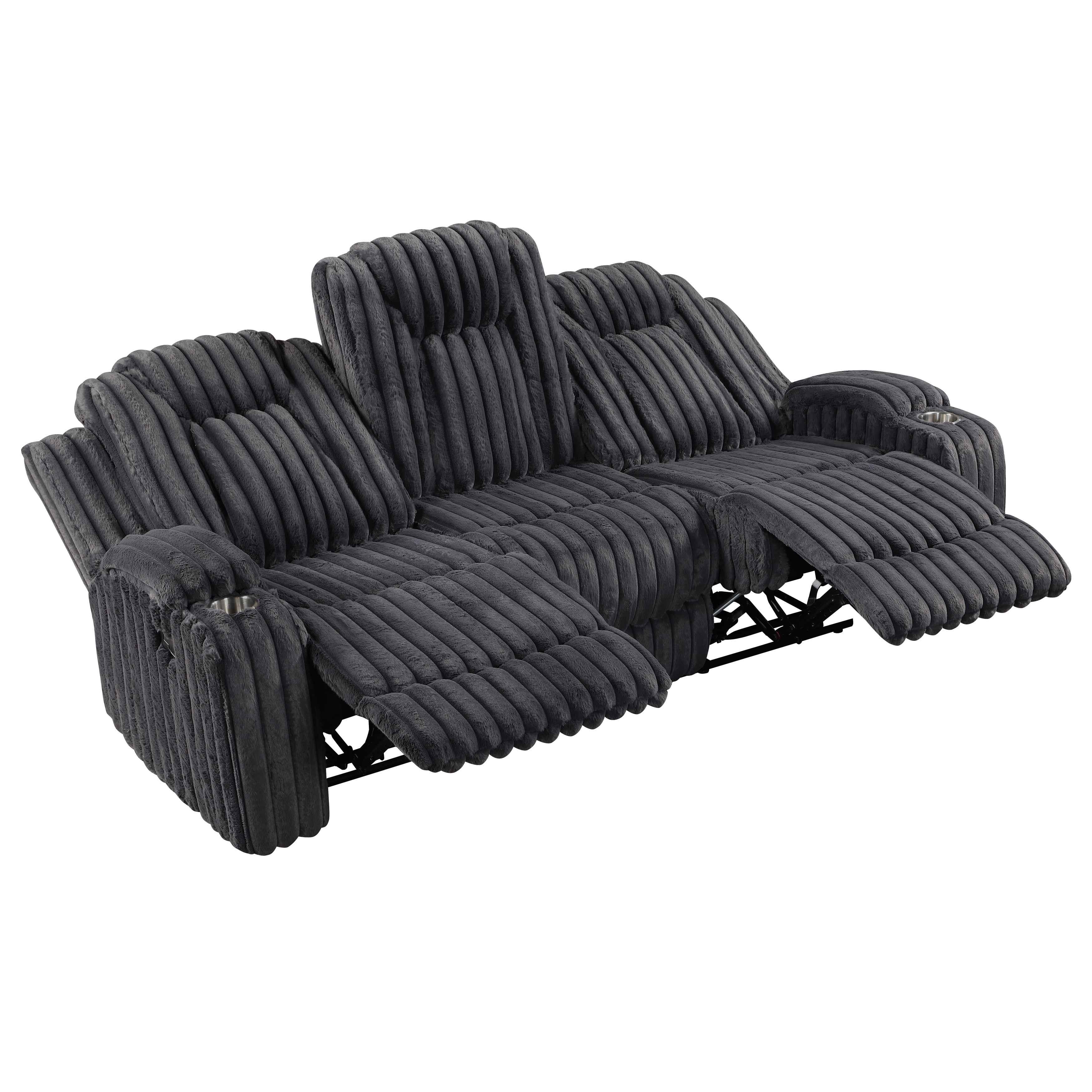 Phyllis Dark Gray 3-Piece Reclining Living Room Set - Image 5