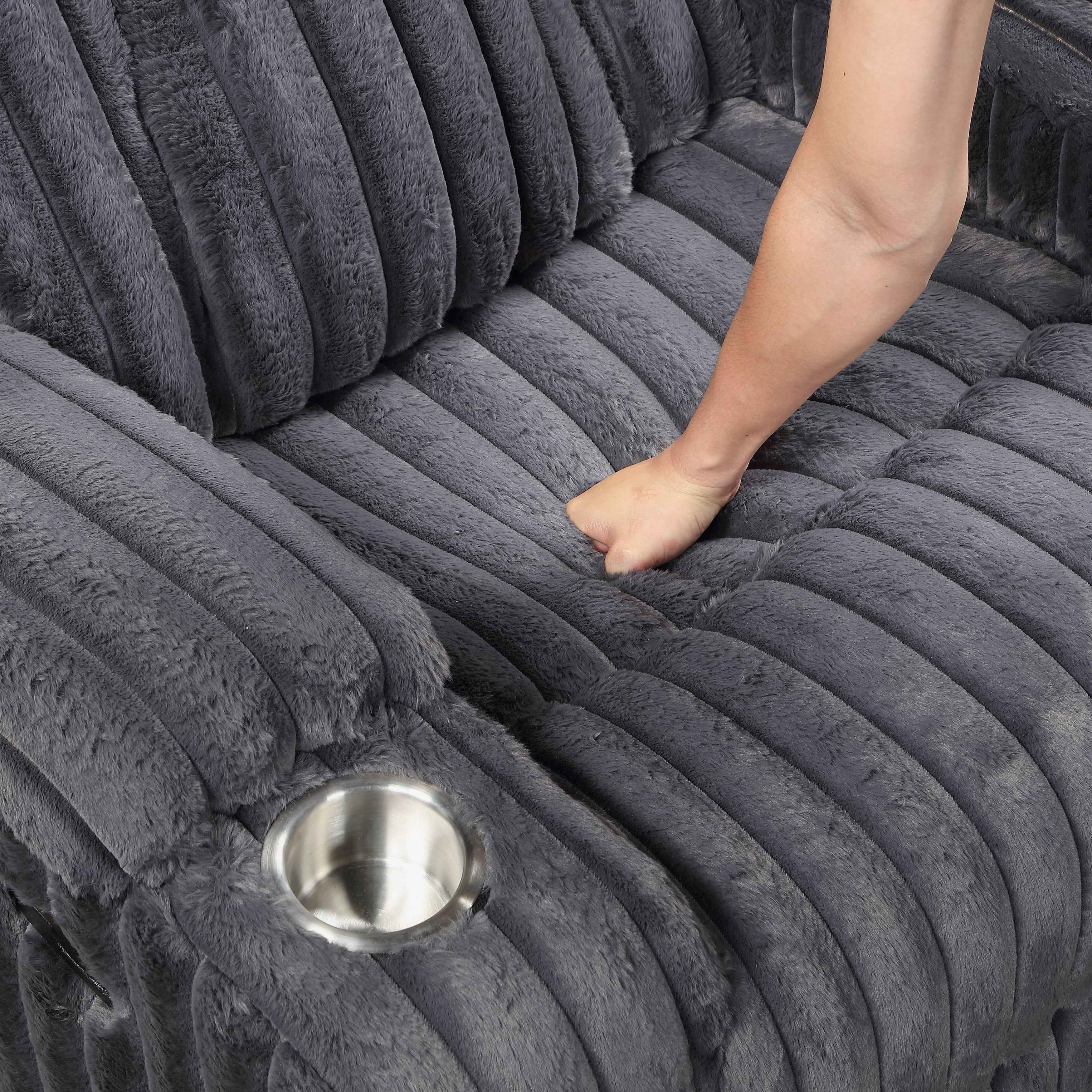 Phyllis Dark Gray Double Reclining Sofa - Image 6