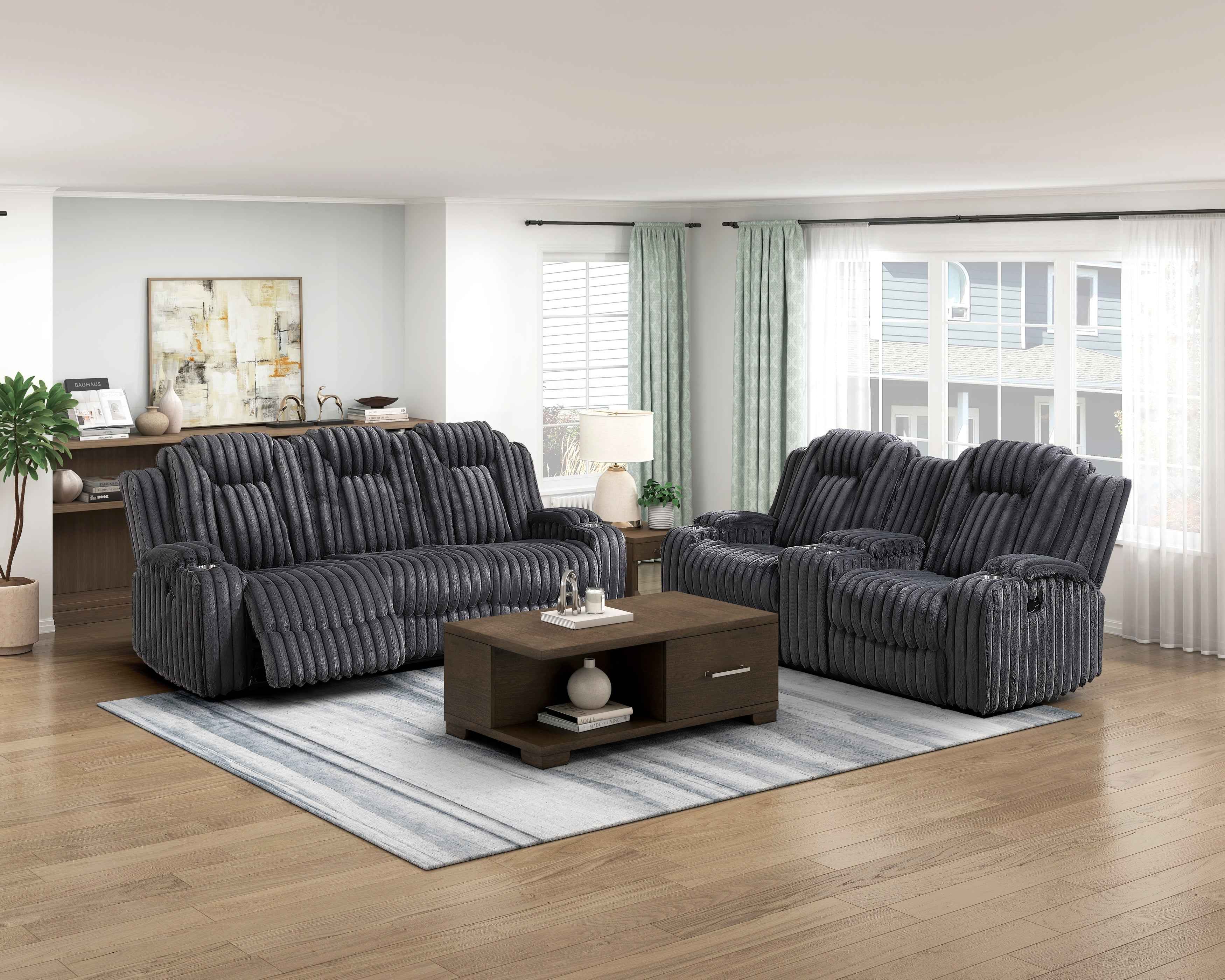 Phyllis Dark Gray Double Reclining Sofa - Image 7