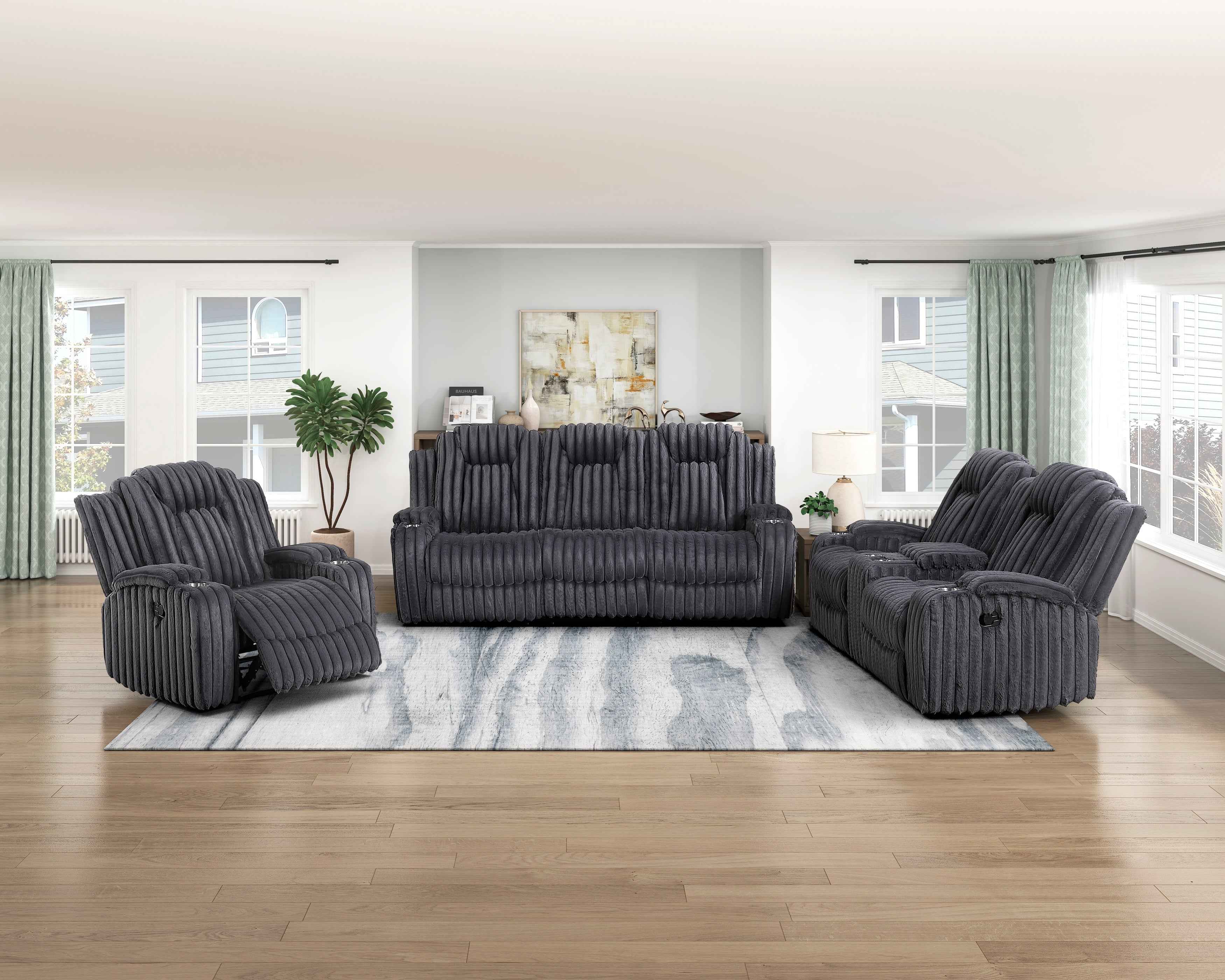 Phyllis Dark Gray Double Reclining Sofa - Image 8