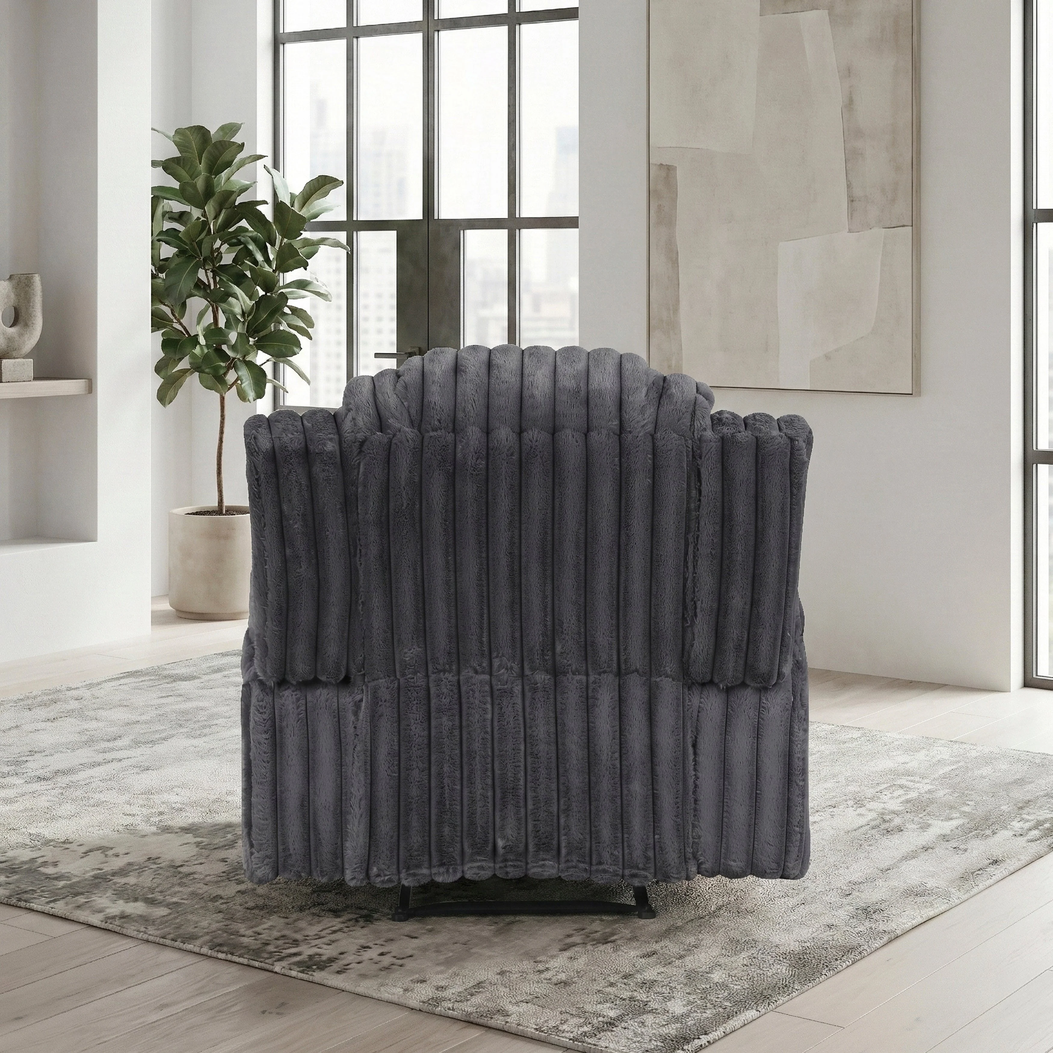 Phyllis Dark Gray Reclining Chair with Cup Holders - Image 17
