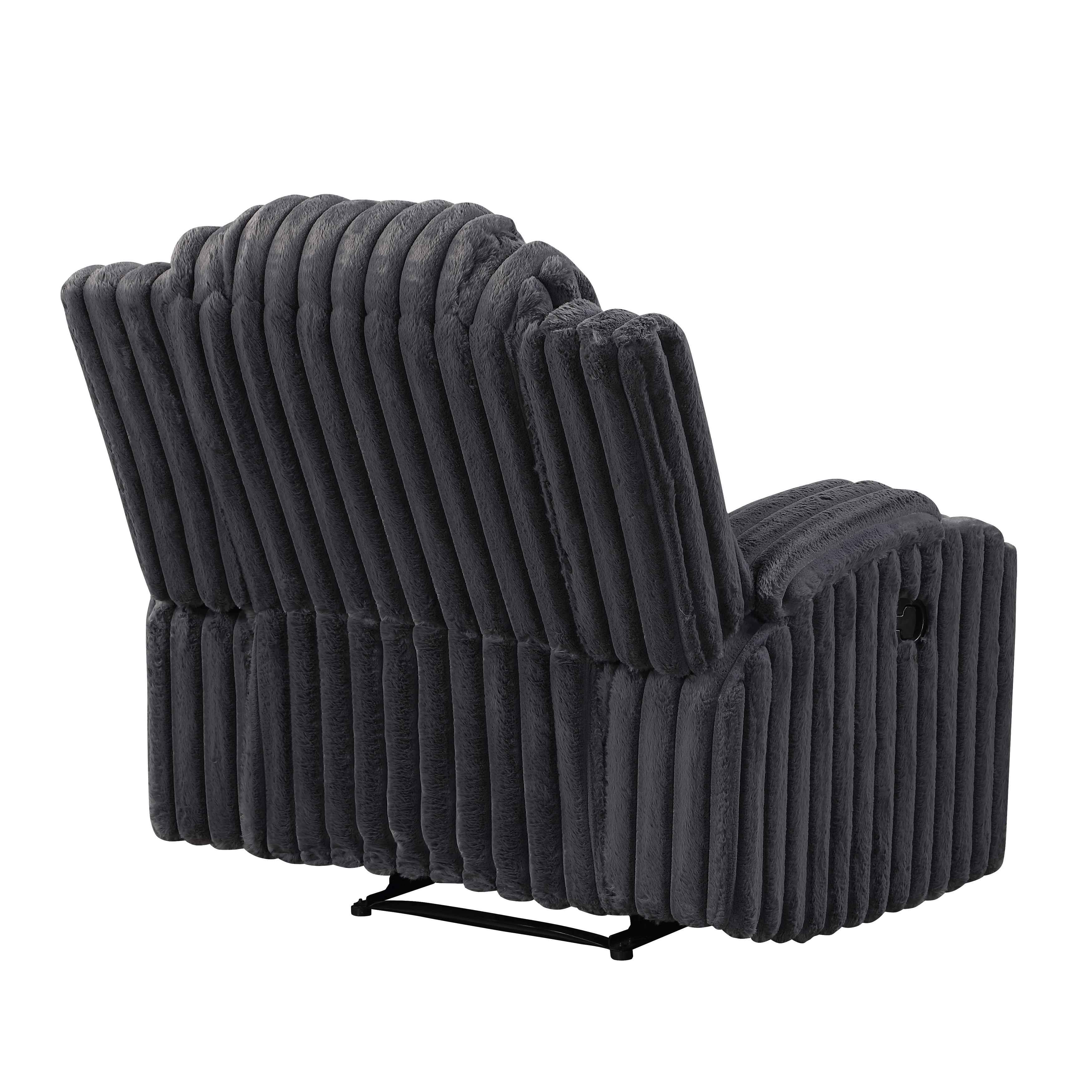 Phyllis Dark Gray Reclining Chair with Cup Holders - Image 4