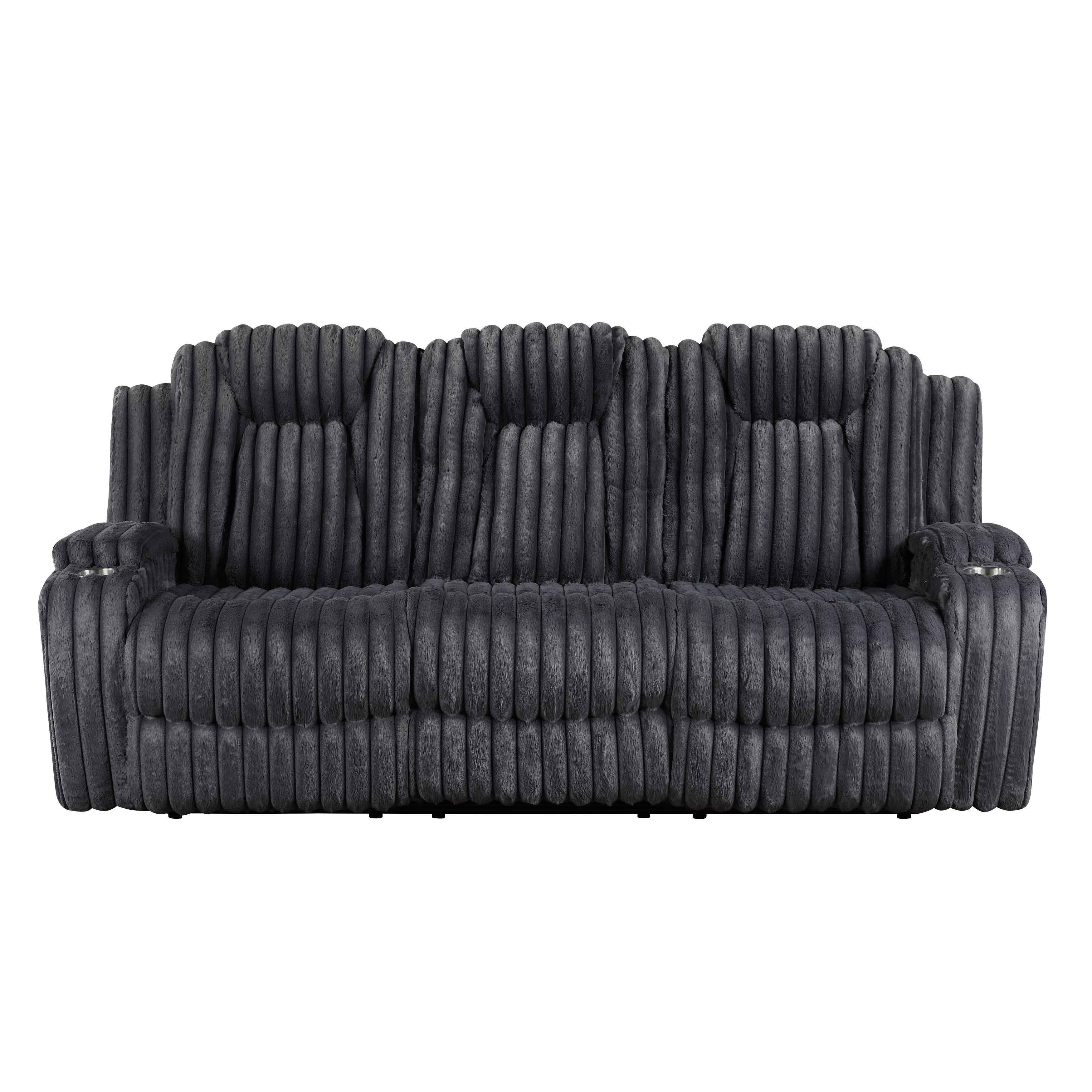 Phyllis Dark Gray Reclining Living Room Set - Image 2
