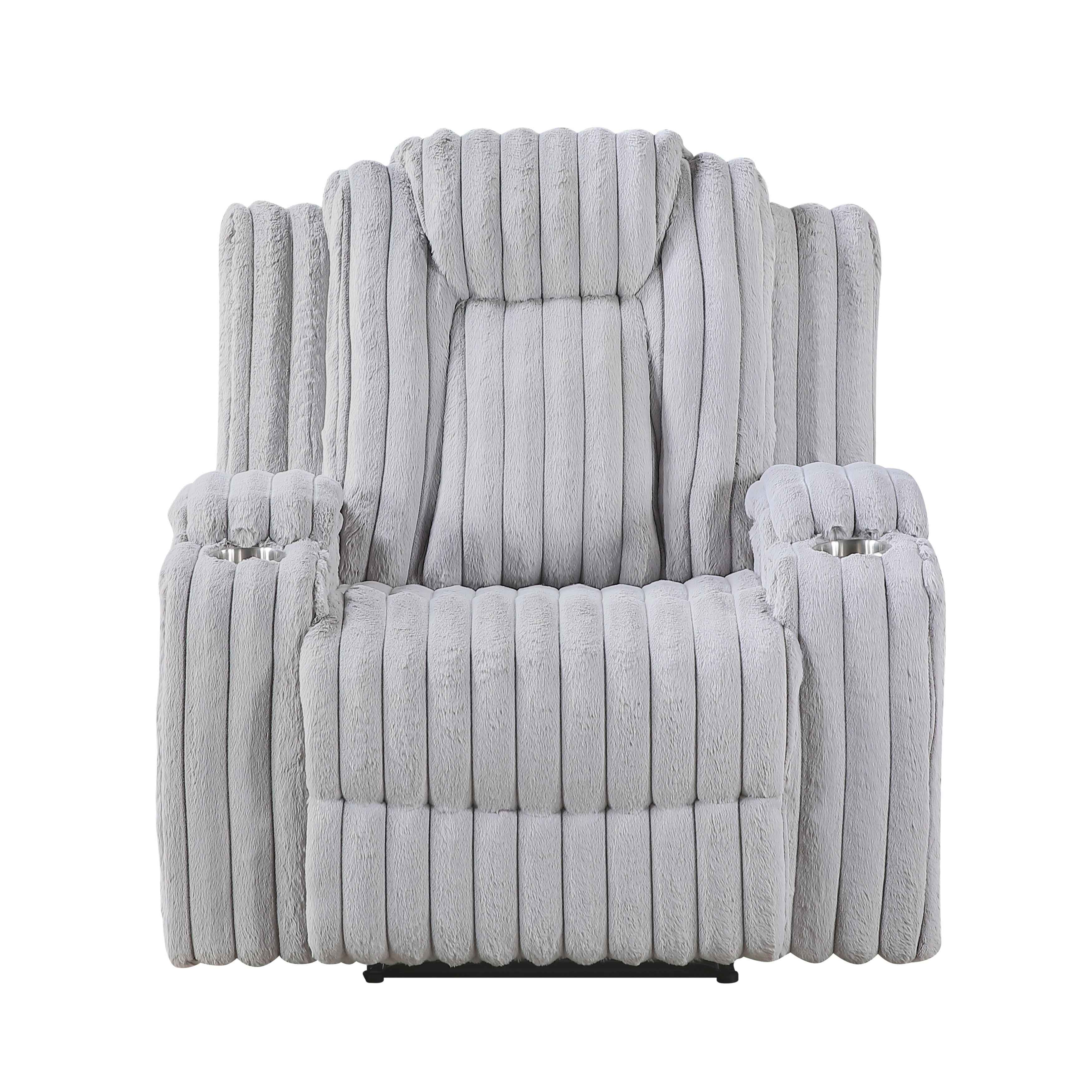 Phyllis Light Gray 3-Piece Reclining Living Room Set - Image 11