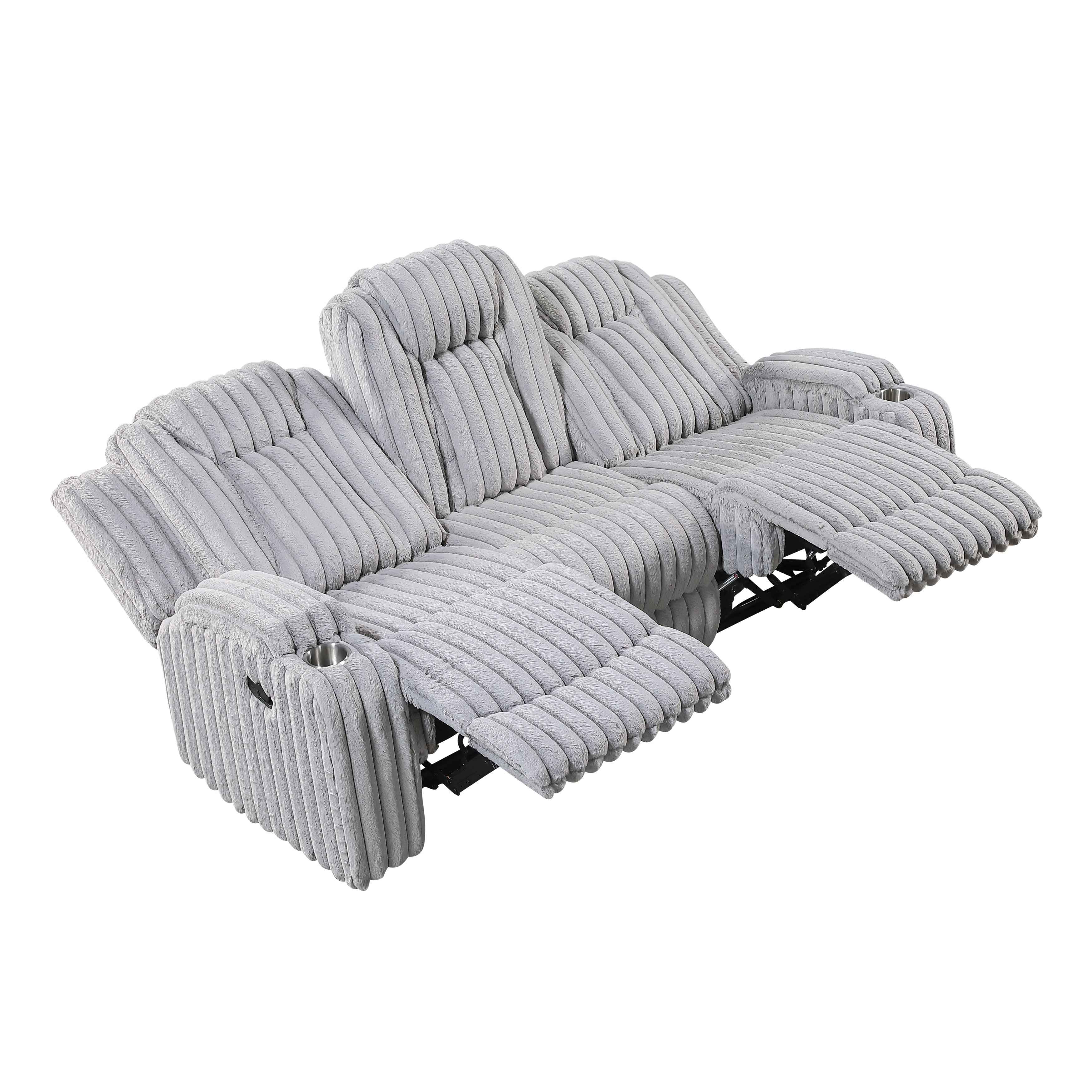 Phyllis Light Gray 3-Piece Reclining Living Room Set - Image 5