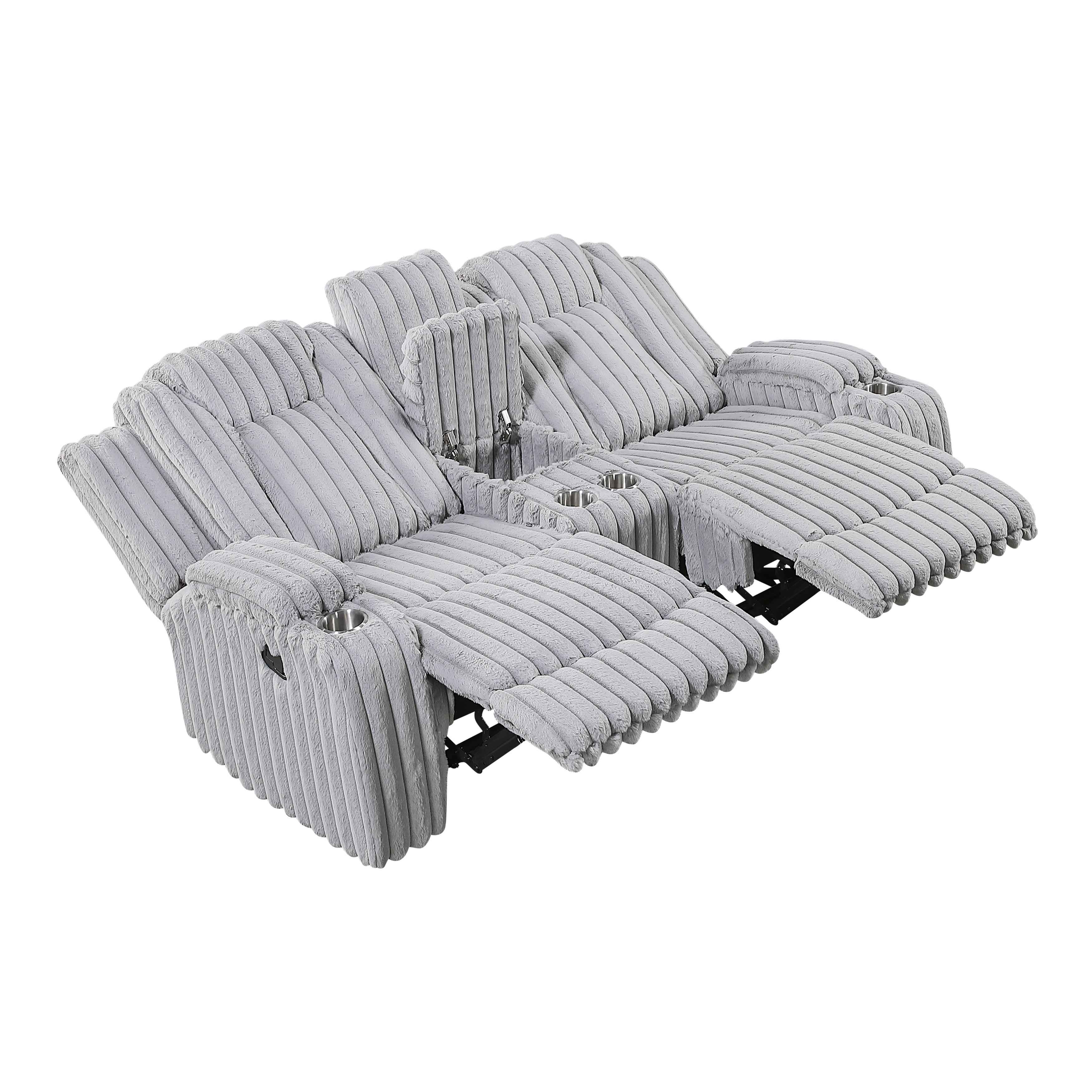 Phyllis Light Gray 3-Piece Reclining Living Room Set - Image 9