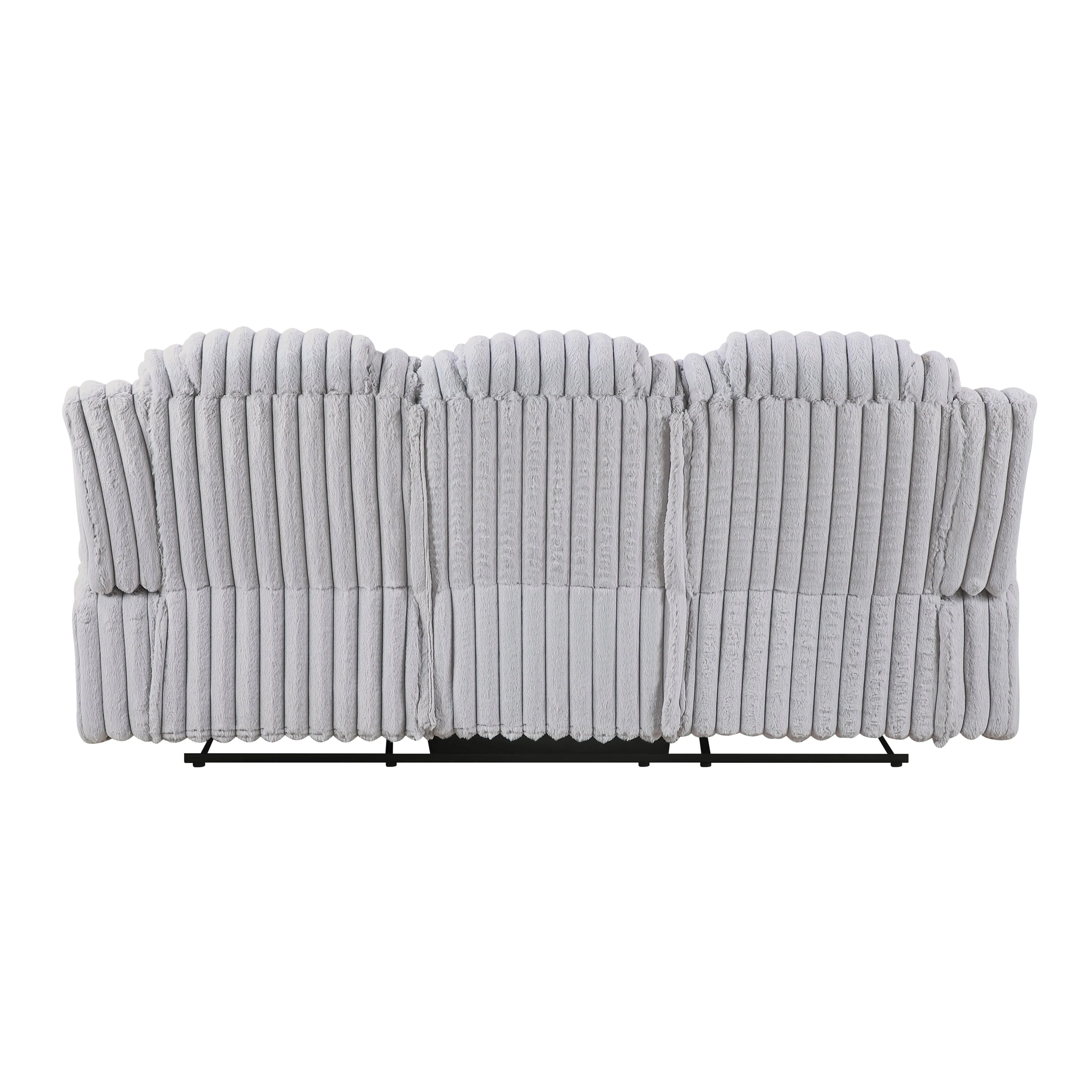 Phyllis Light Gray Double Reclining Loveseat with Center Console and Cup Holders - Image 18